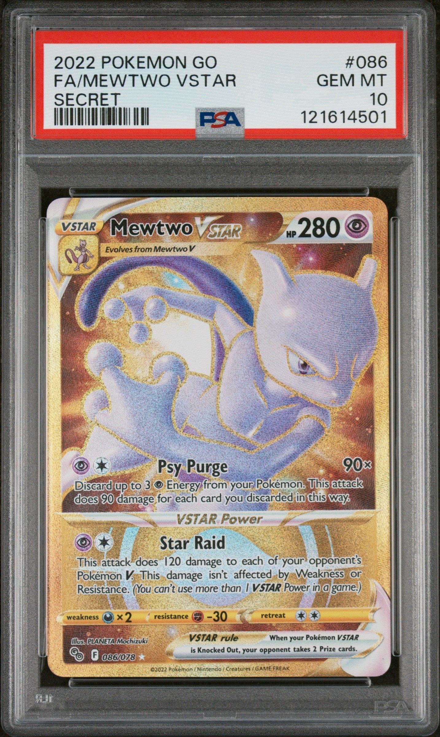 2022 Pokemon Go 086 Full Art/mewtwo Vstar Secret PSA 10 Graded