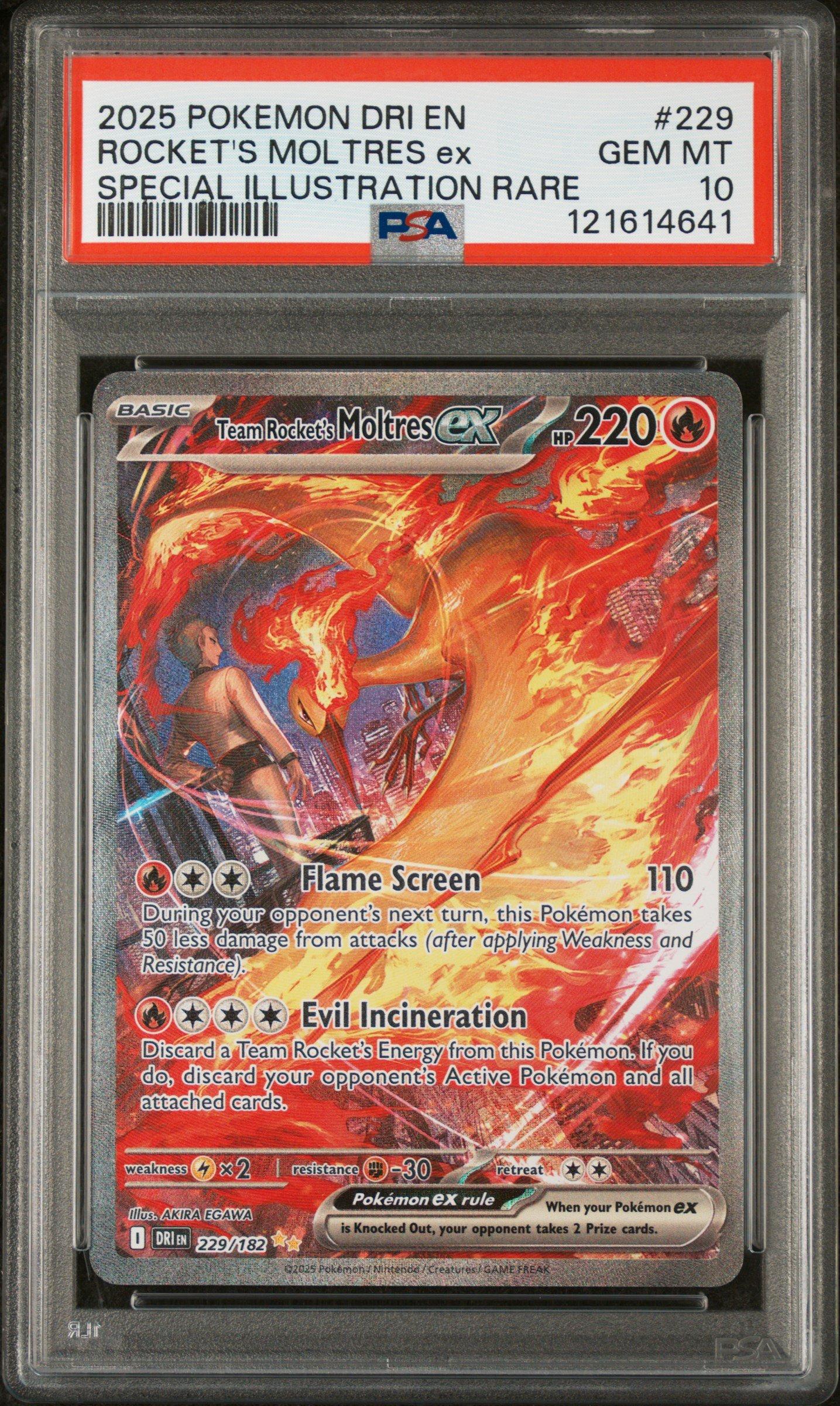 2025 Pokemon Dri En-destined Rivals 229 Team Rocket's Moltres Ex