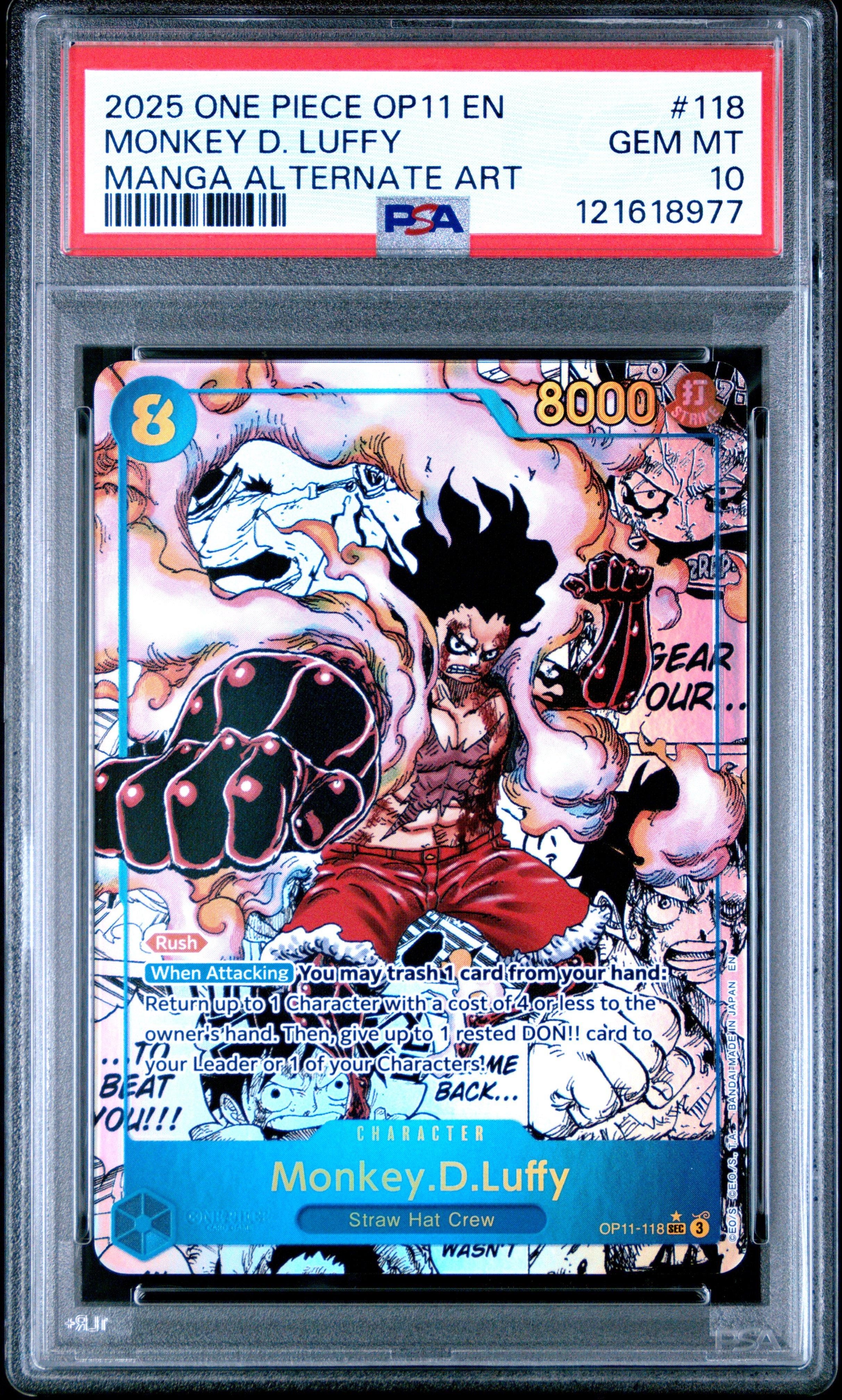 2025 One Piece Op11-a Fist Of Divine Speed 118 Monkey D. Luffy