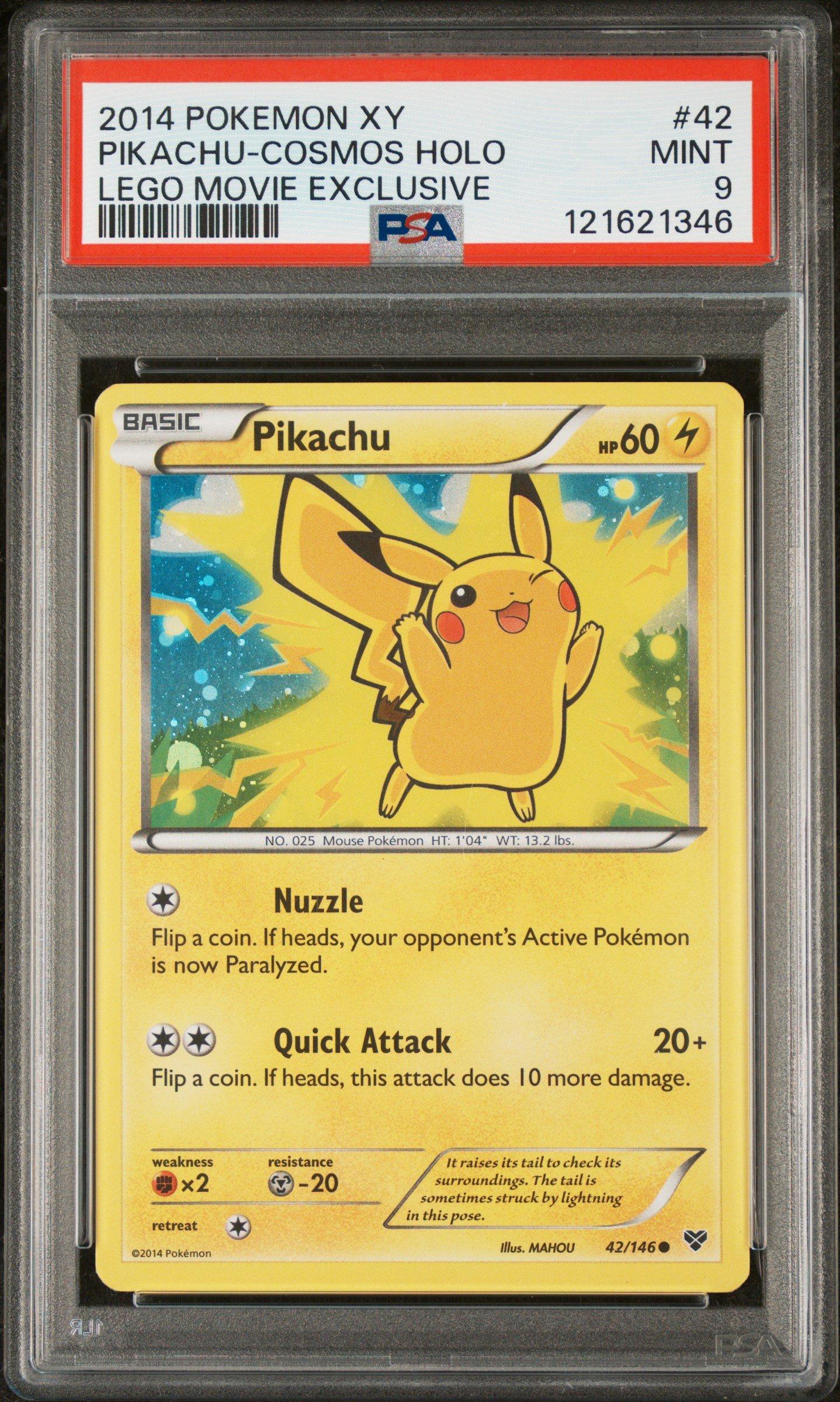 2014 Pokemon Xy 42 Pikachu-cosmos Holo Lego Movie Exclusive PSA 9