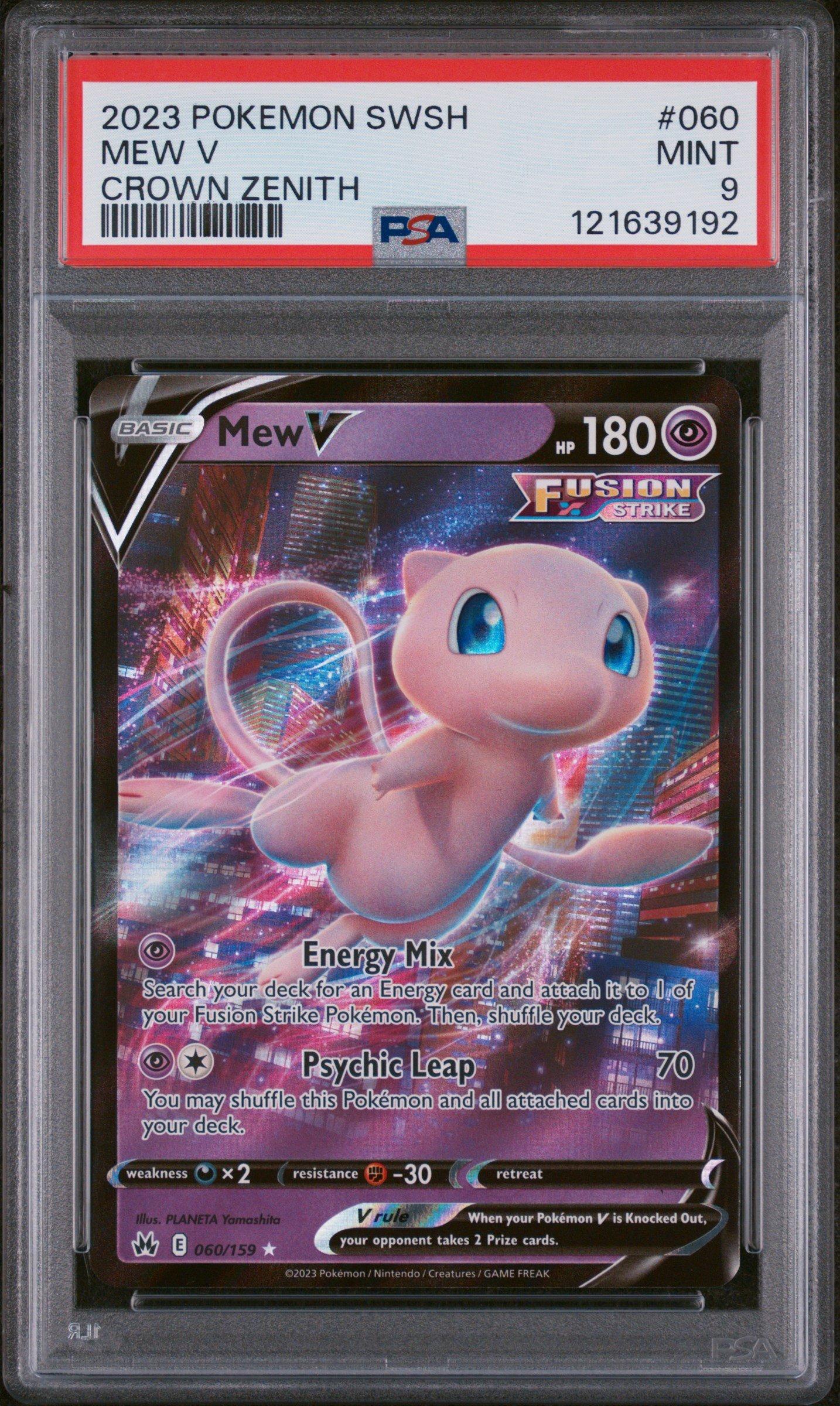 2023 Pokemon Sword And Shield Crown Zenith 060 Mew V PSA 9 Graded