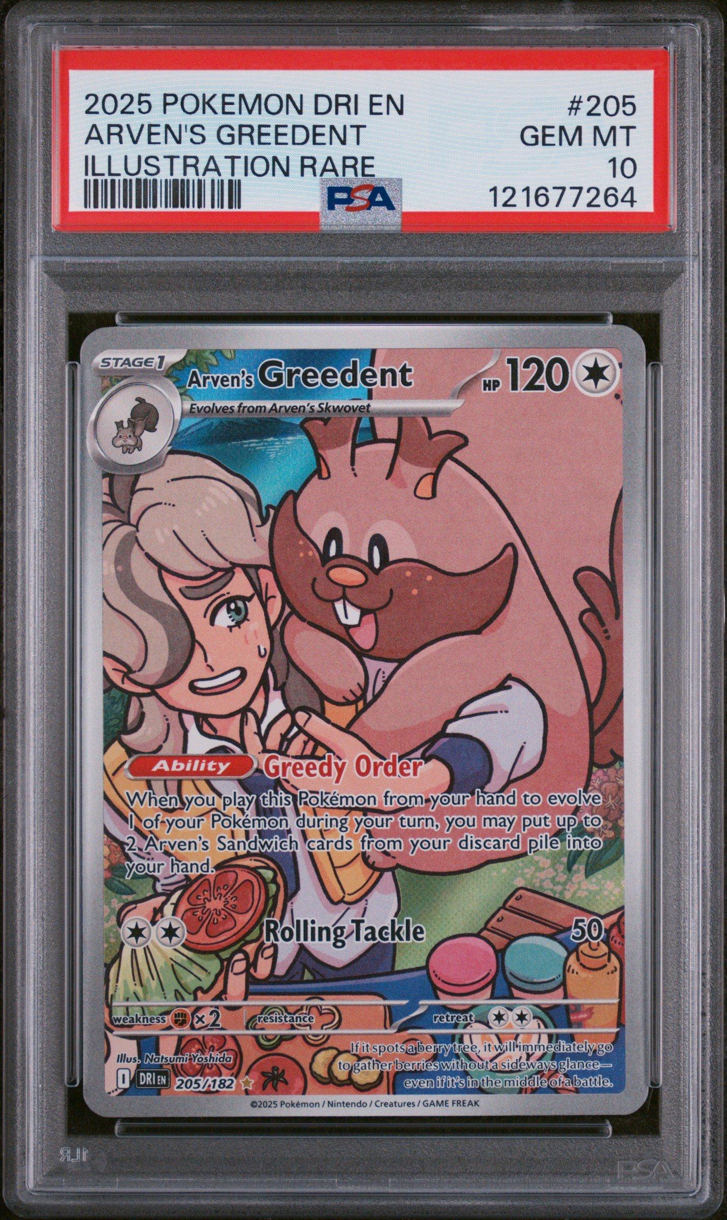 2025 Pokemon Dri En-destined Rivals 205 Arven's Greedent