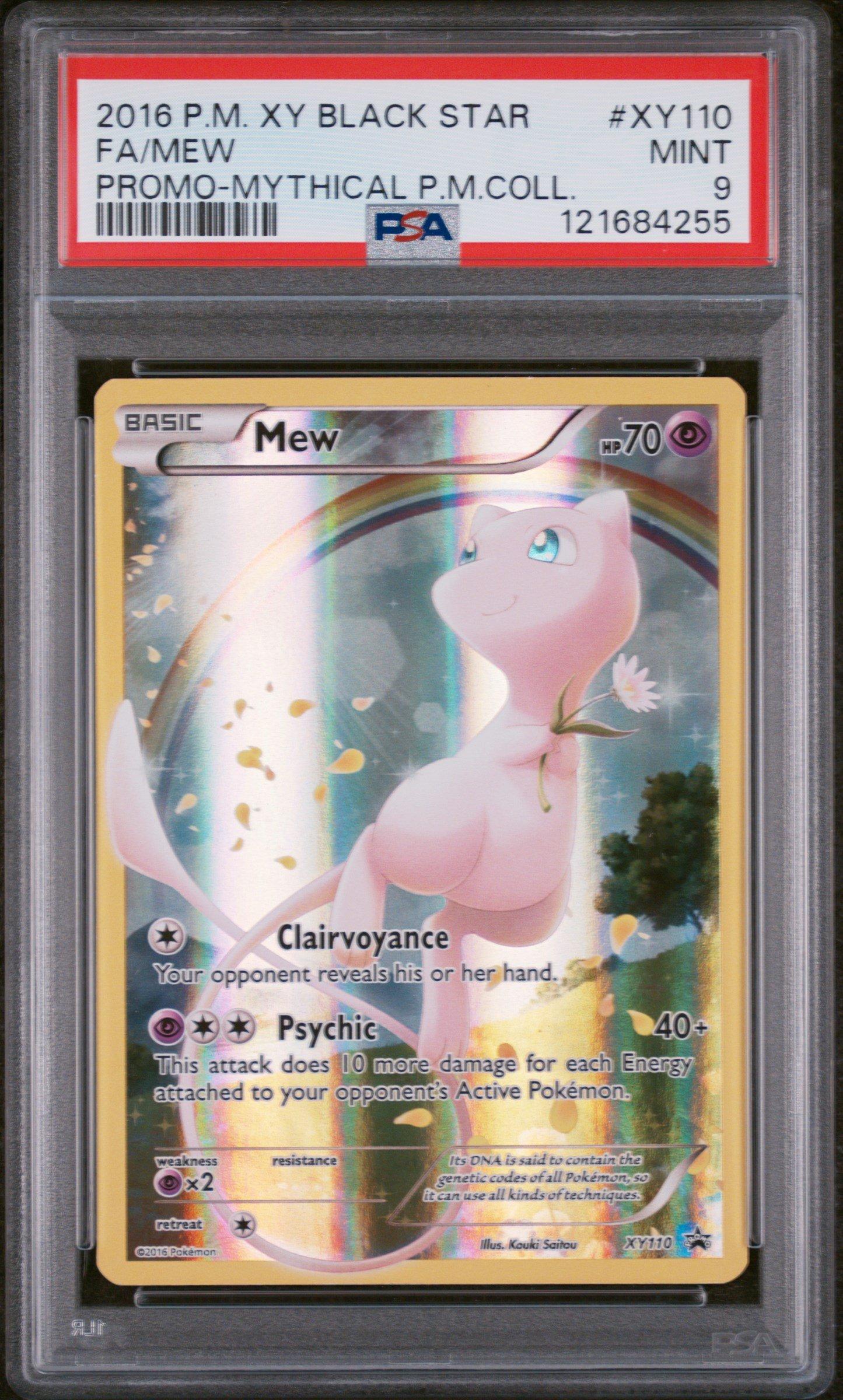 2016 Pokemon Xy Black Star Promo Xy110 Full Art/mew Mythical Pokemon Collection PSA