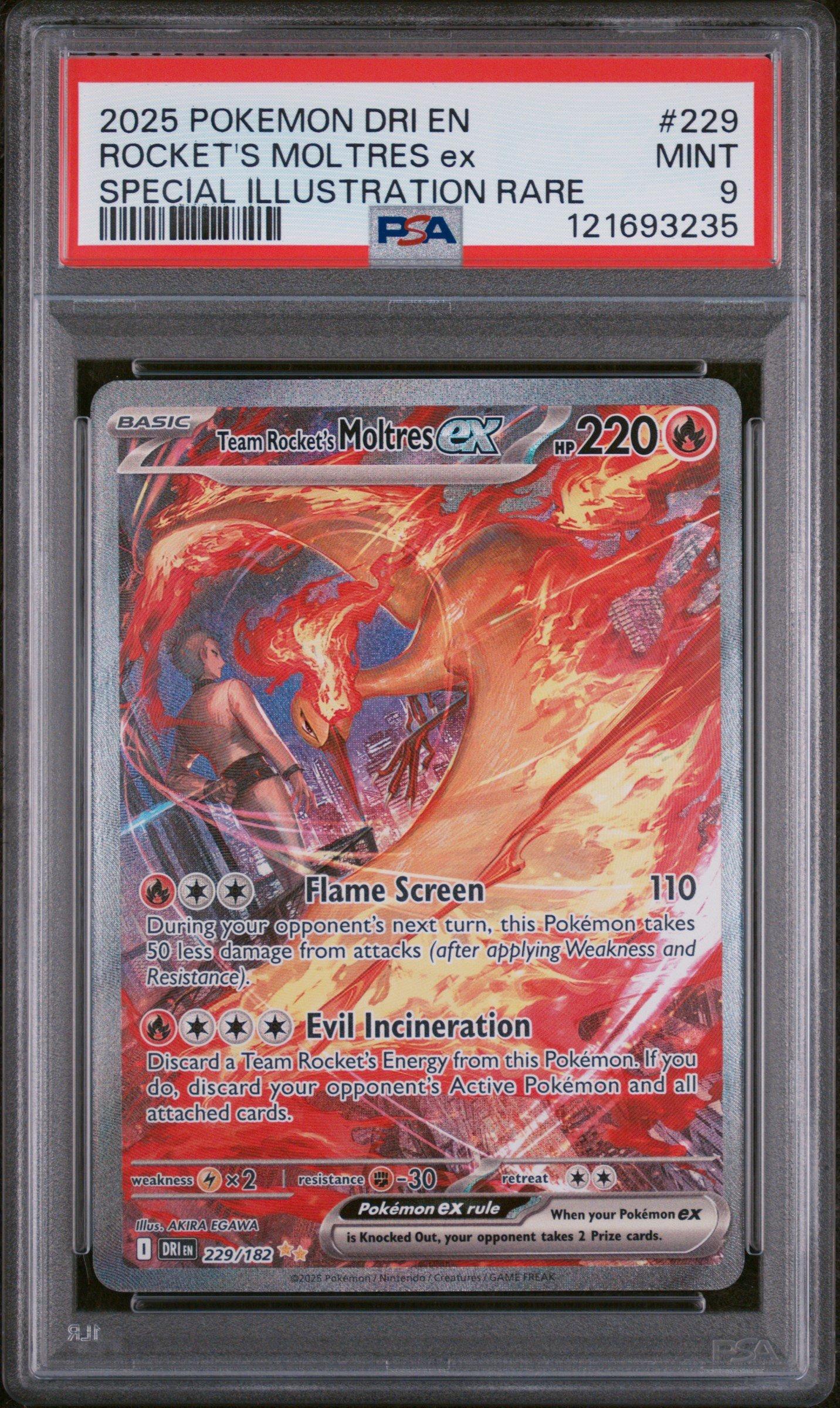 2025 Pokemon Dri En-destined Rivals 229 Team Rocket's Moltres Ex