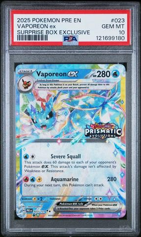 2025 Pokemon Pre En-prismatic Evolutions 023 Vaporeon Ex Surprise