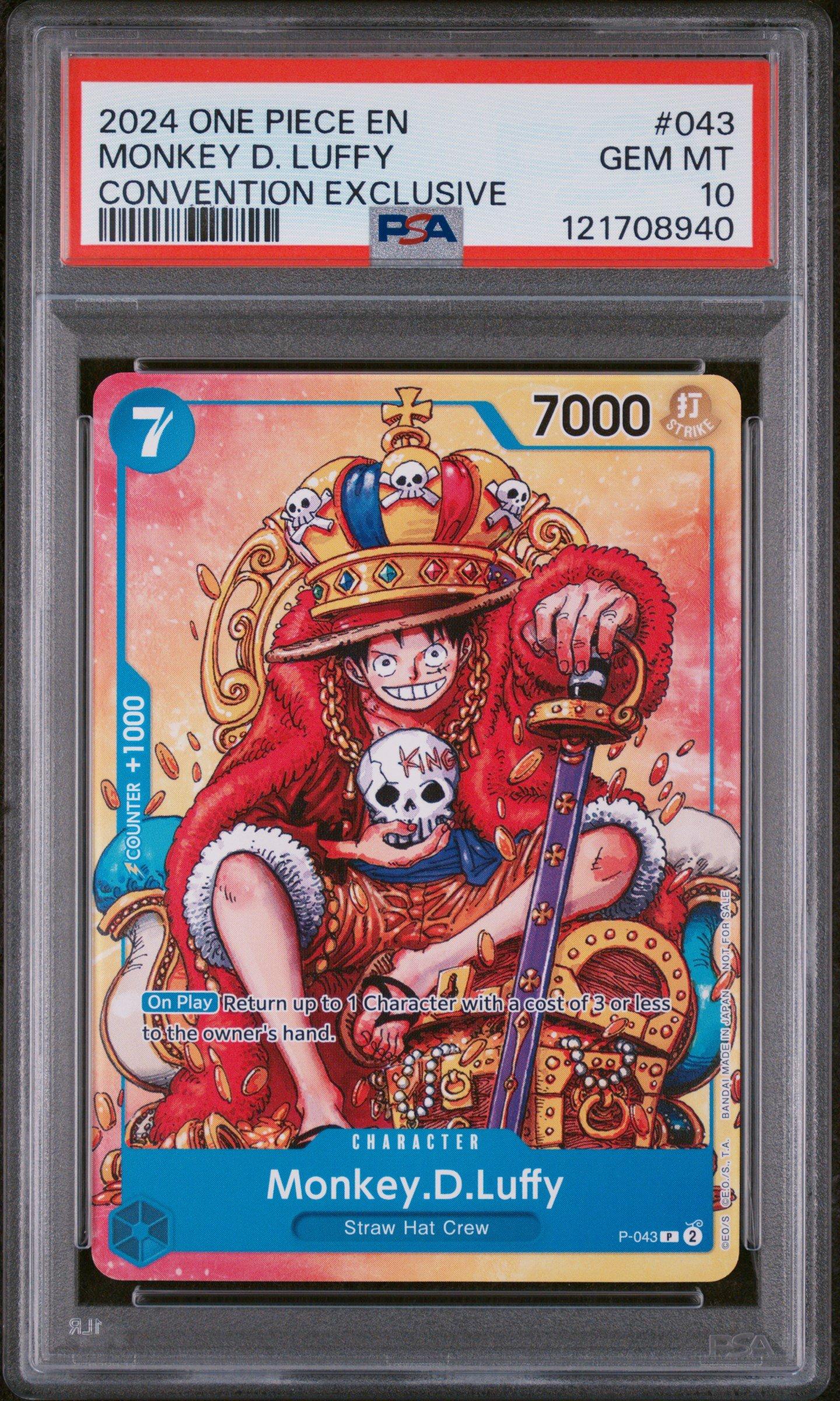 2024 One Piece Promos 043 Monkey D. Luffy Convention Exclusive PSA