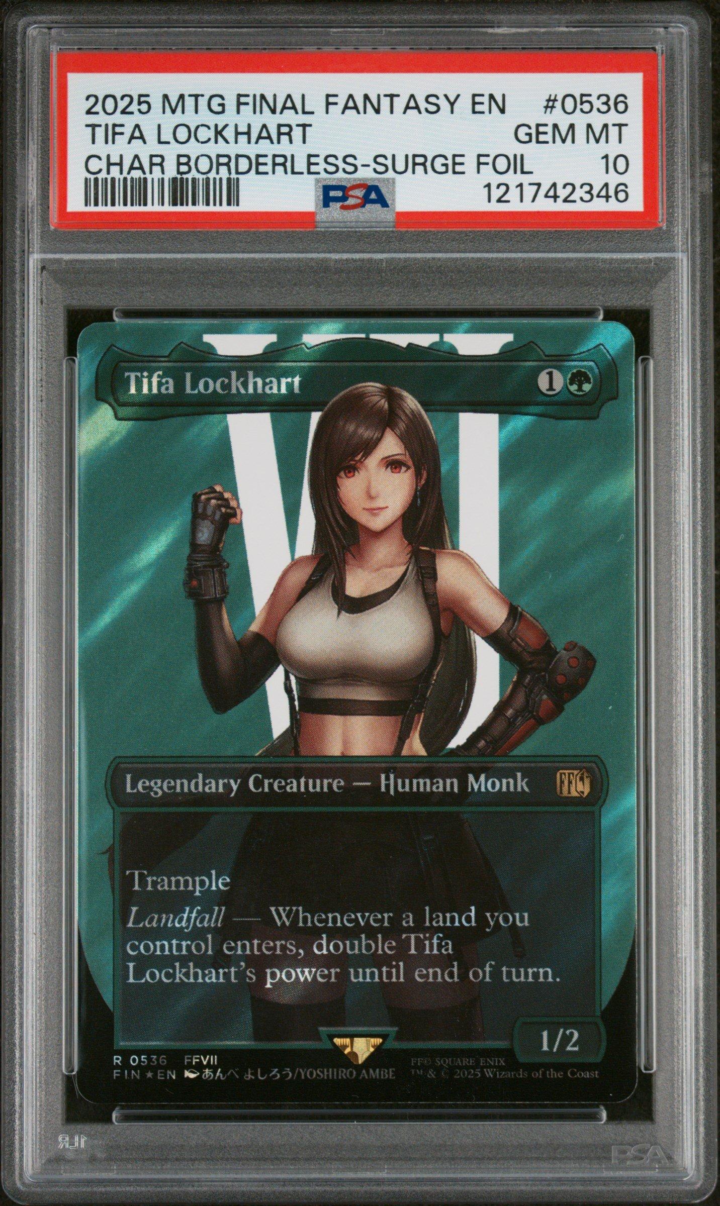2025 Magic The Gathering Final Fantasy 0536 Tifa Lockhart Character Borderless-surge Foil PSA 10