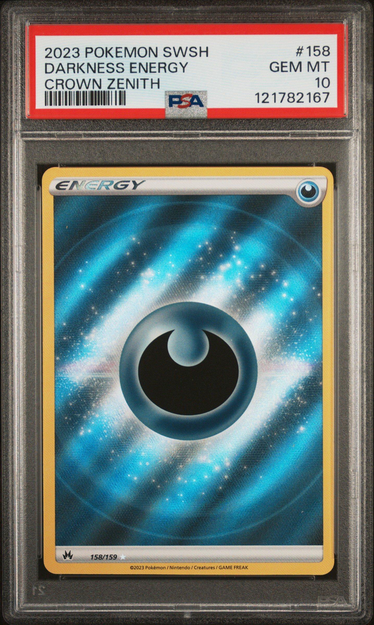 2023 Pokemon Sword And Shield Crown Zenith 158 Darkness Energy PSA