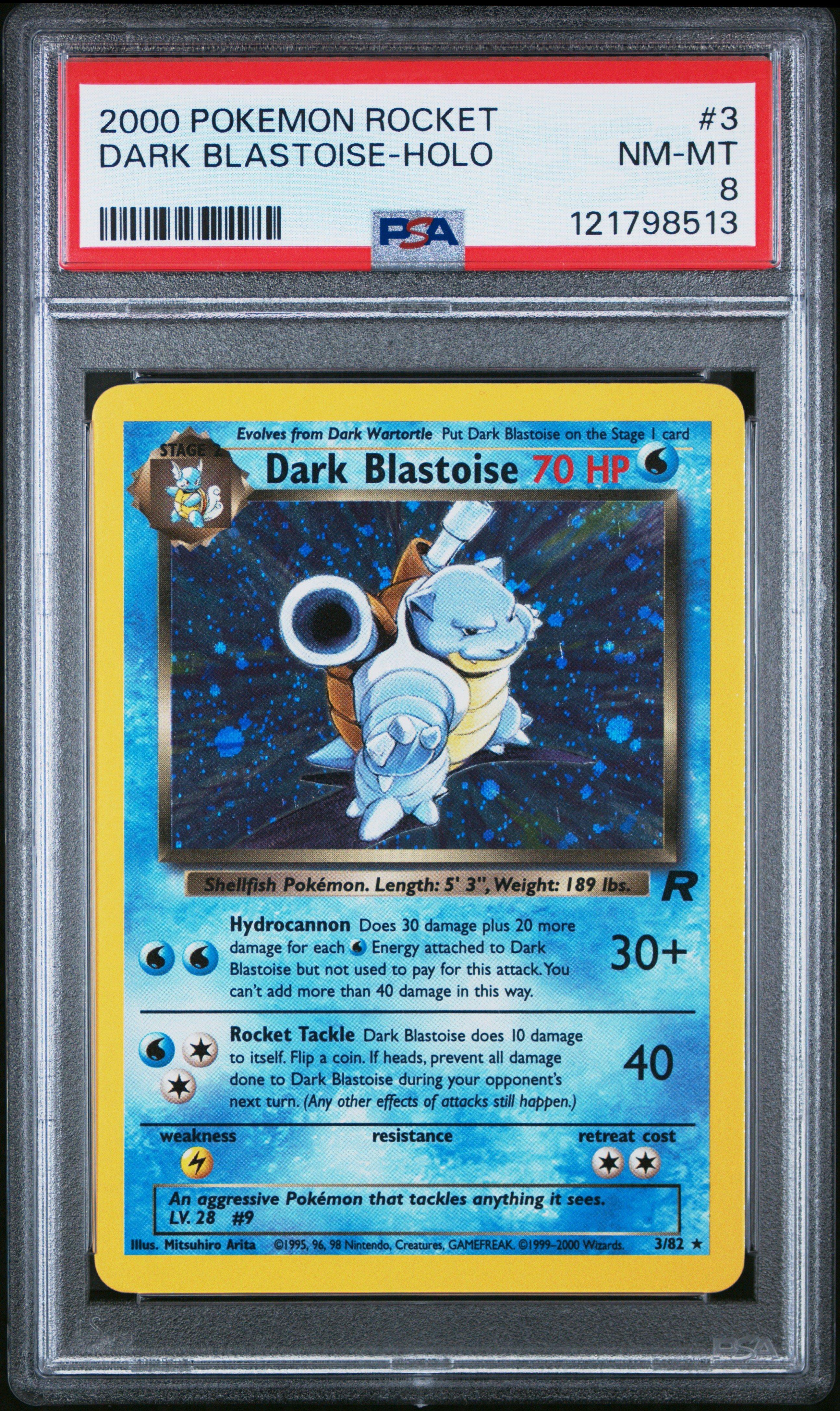 2000 Pokemon Rocket 3 Dark Blastoise-holo PSA 8