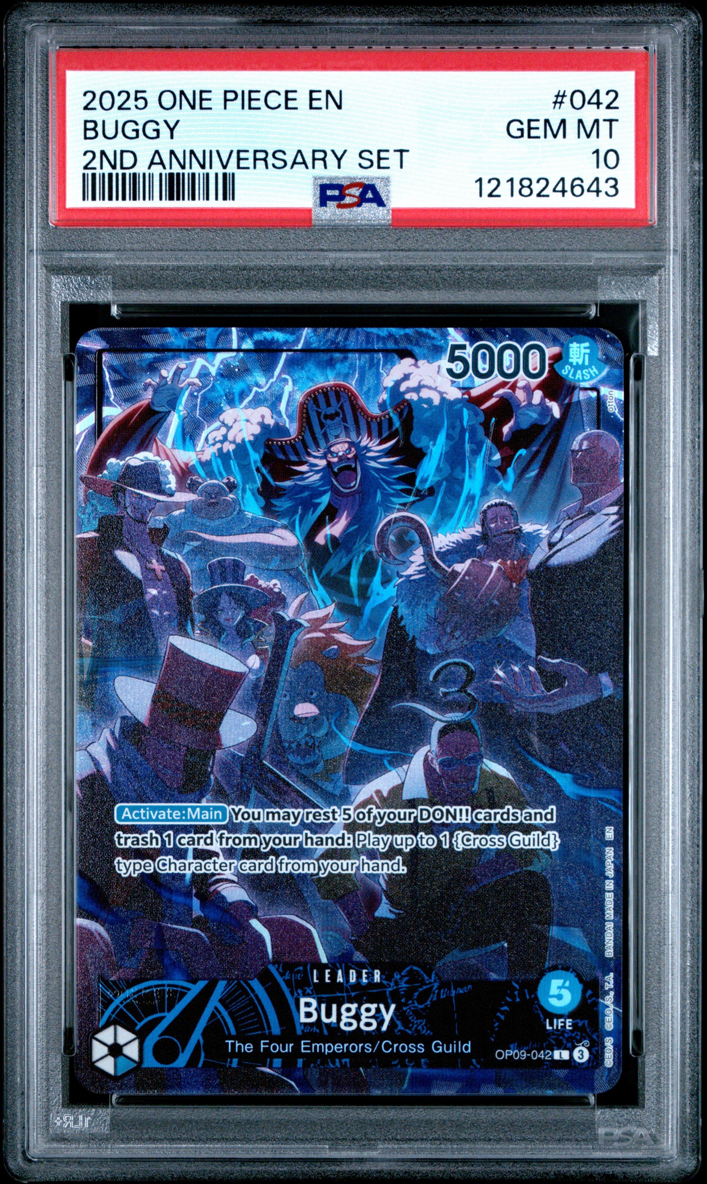 2025 One Piece English Version 2nd Anniversary Set 042 Buggy PSA