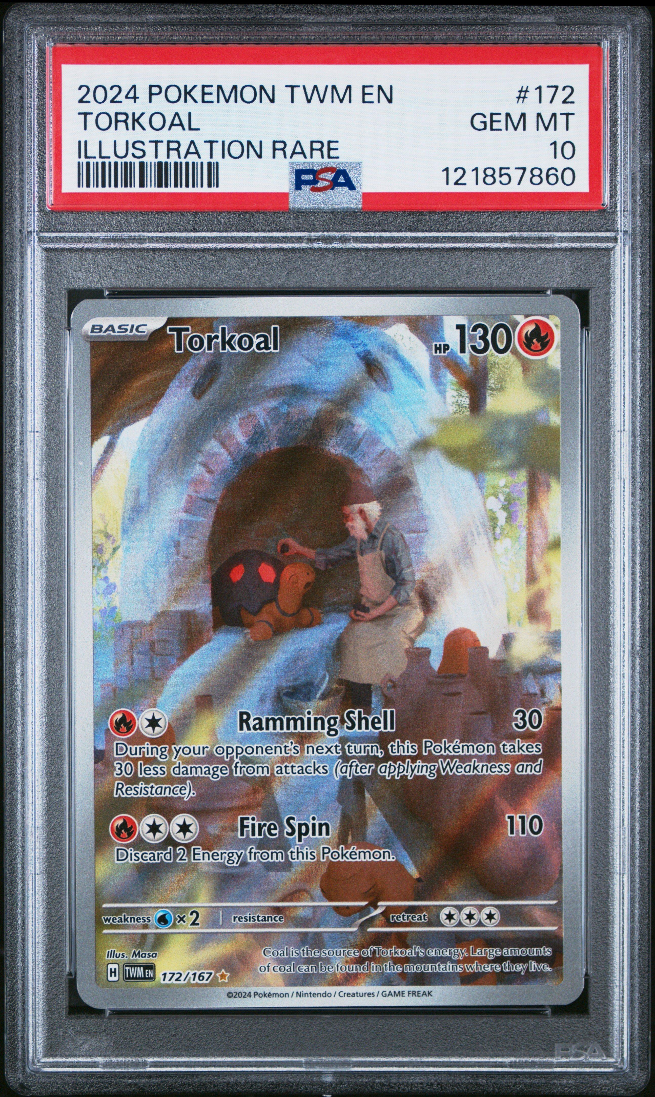 torkoal v pokemon card 2024 Twm En-twilight Masquerade 172 Illustration Rare PSA 10 Graded Pokémon Hit Points210 HP Form Torkoal V 2020 Pokémon Sword
