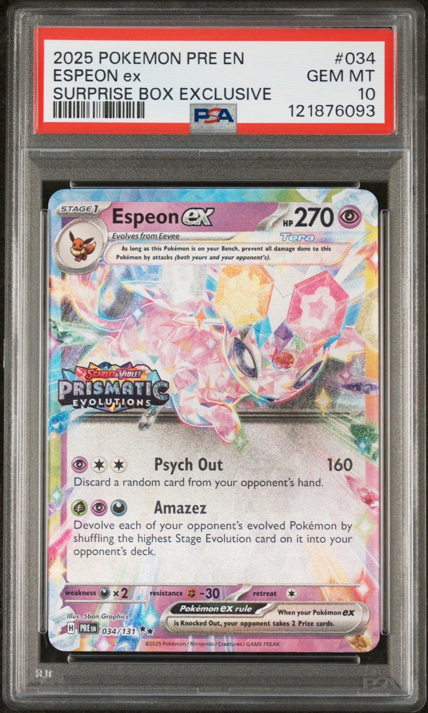 2025 Pokemon Pre En-prismatic Evolutions 034 Espeon Ex Surprise