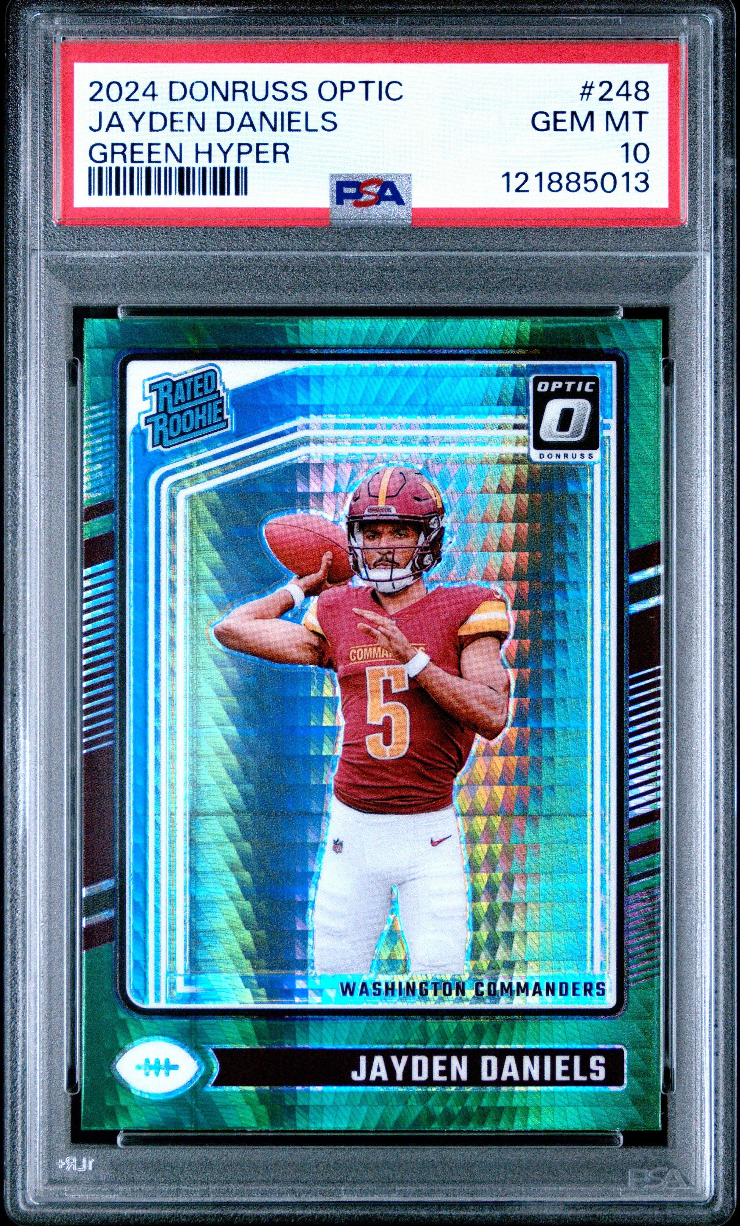 2024 Panini Donruss Optic 248 Jayden Daniels Green Hyper PSA