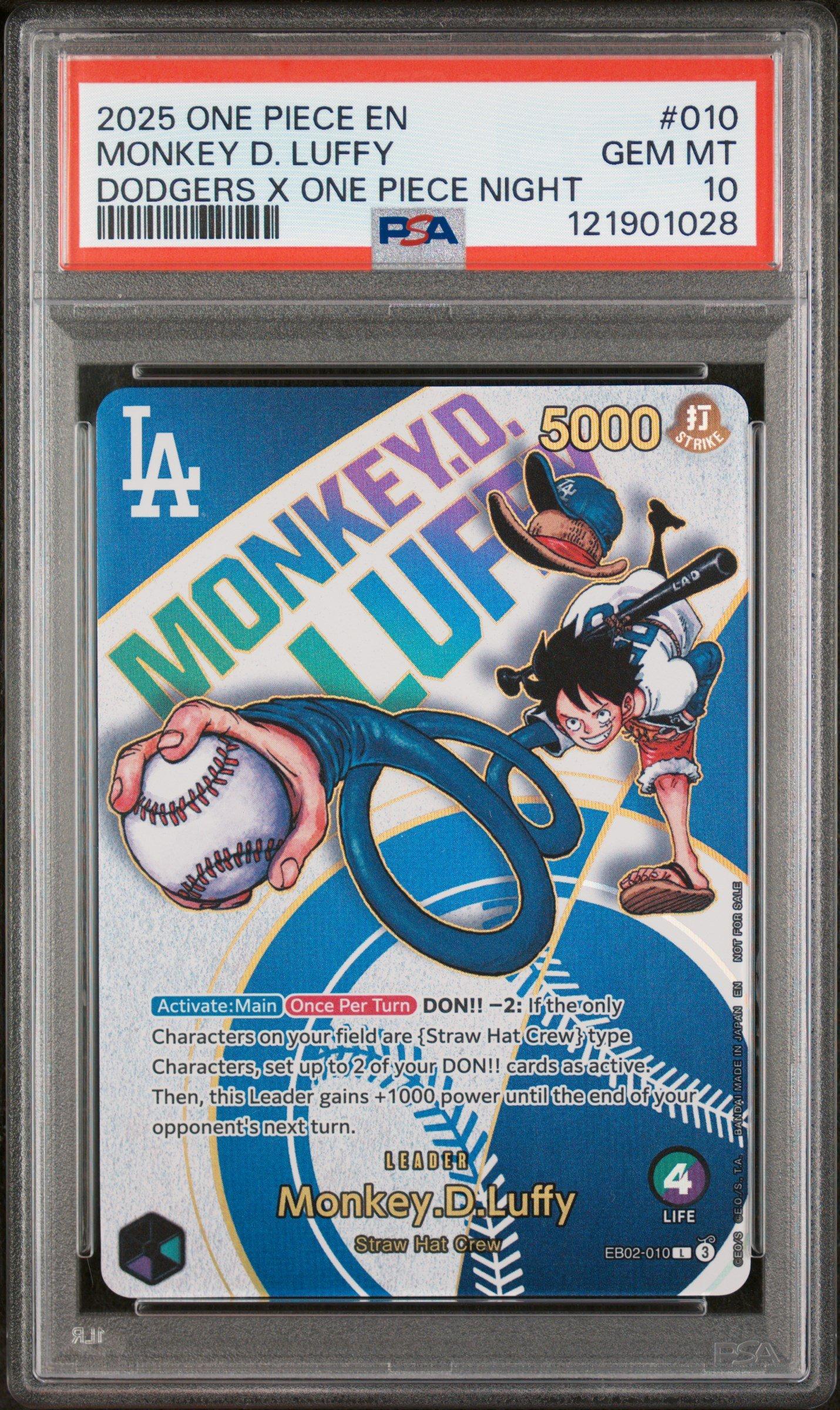ワンピース カードゲーム 2025 ONE PIECE EN MONKEY D. LUFFY #010 2025 One Piece Promos 010 Monkey D. Luffy Dodgers X One
