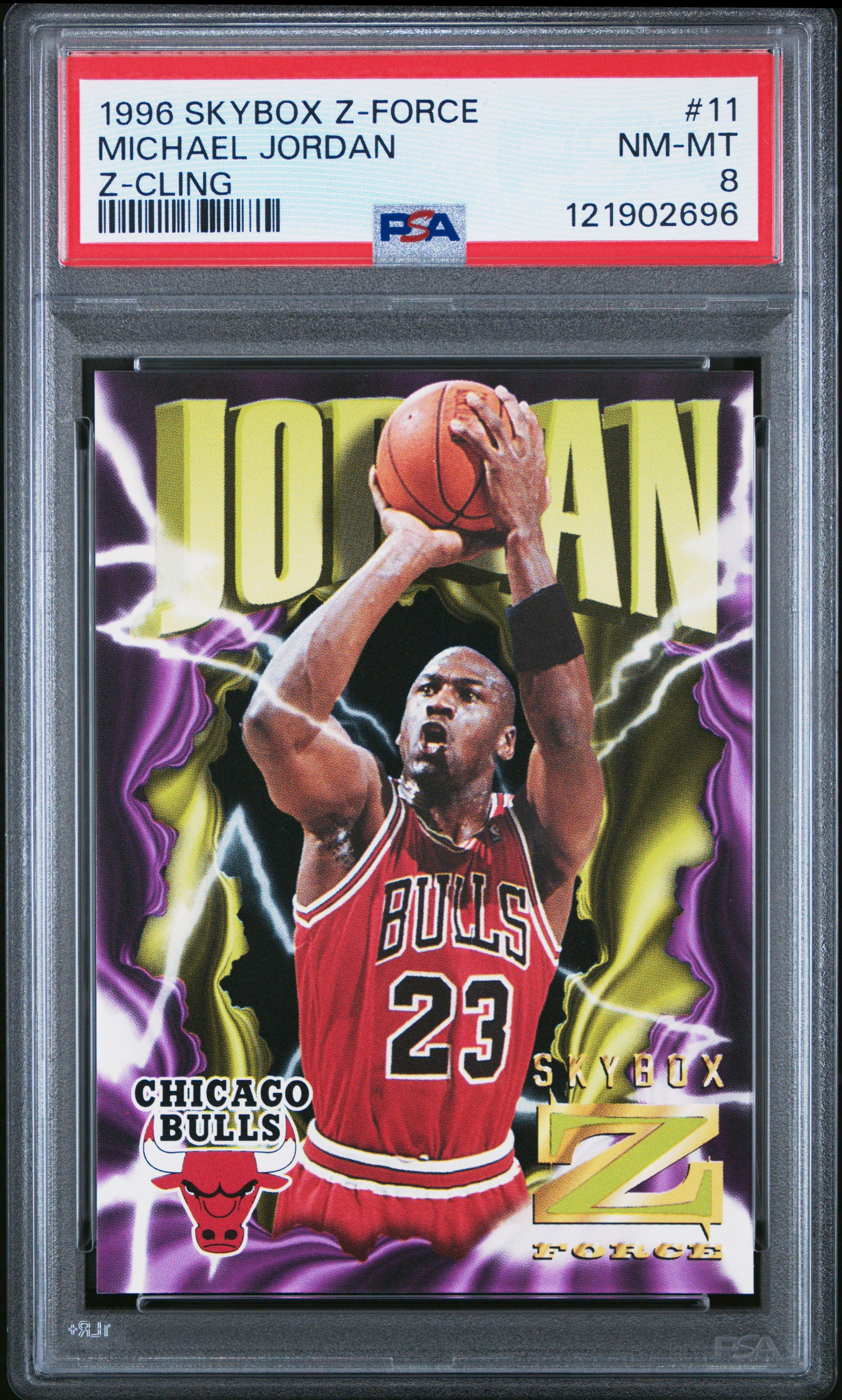 1996 Skybox Z-force 11 Michael Jordan Z-cling PSA 8 Graded Card