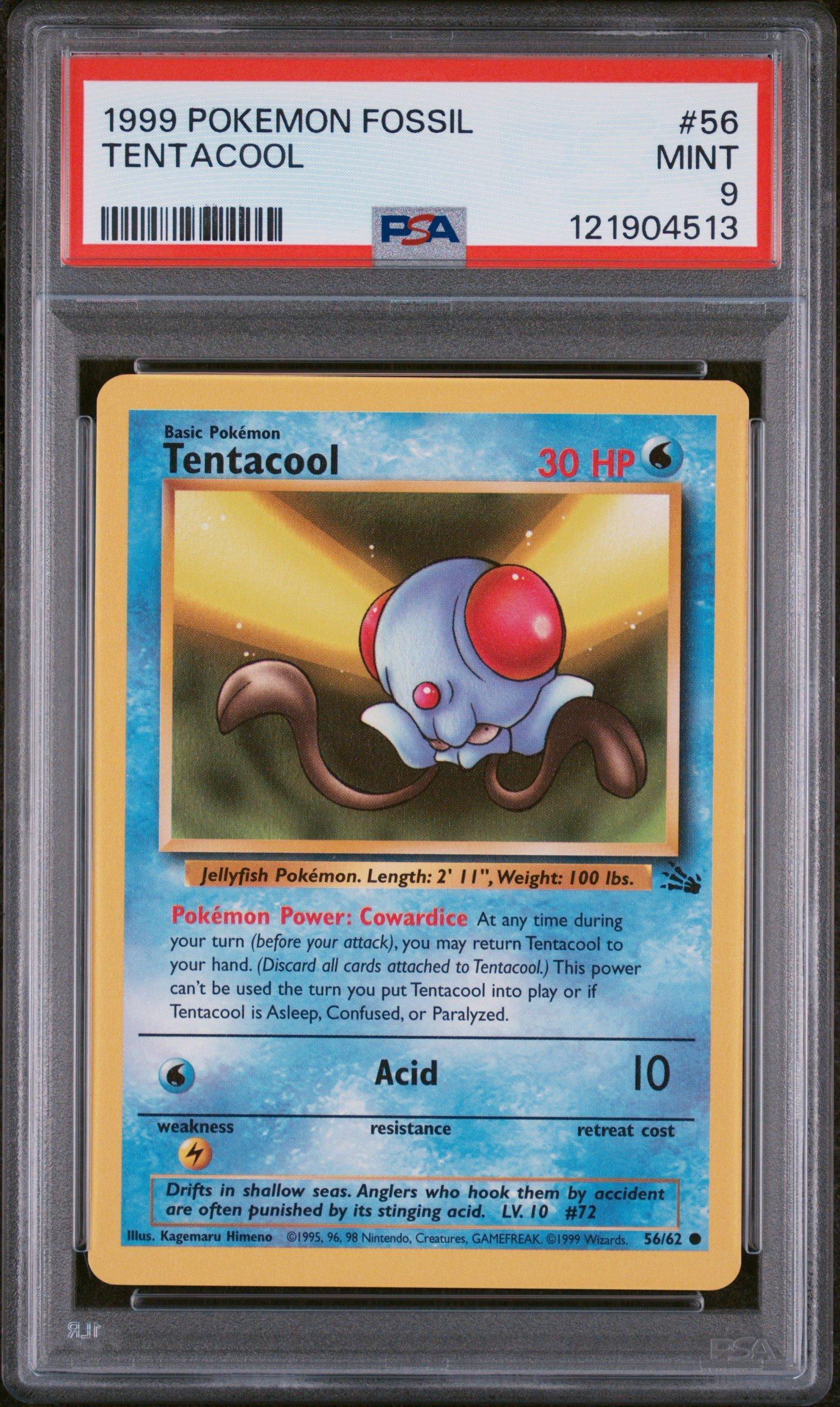 1999 Pokemon Fossil 56 Tentacool PSA 9 Graded Card | GameStop