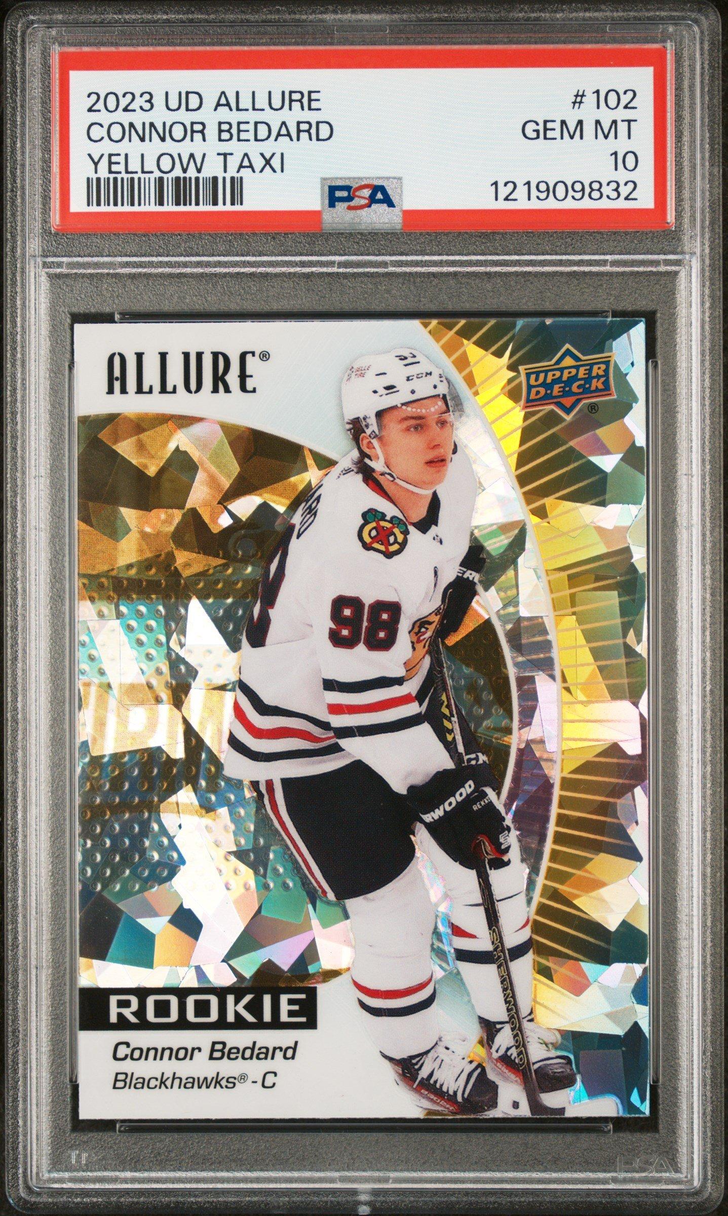 2023 Upper Deck Allure 102 Connor Bedard Yellow Taxi PSA 10