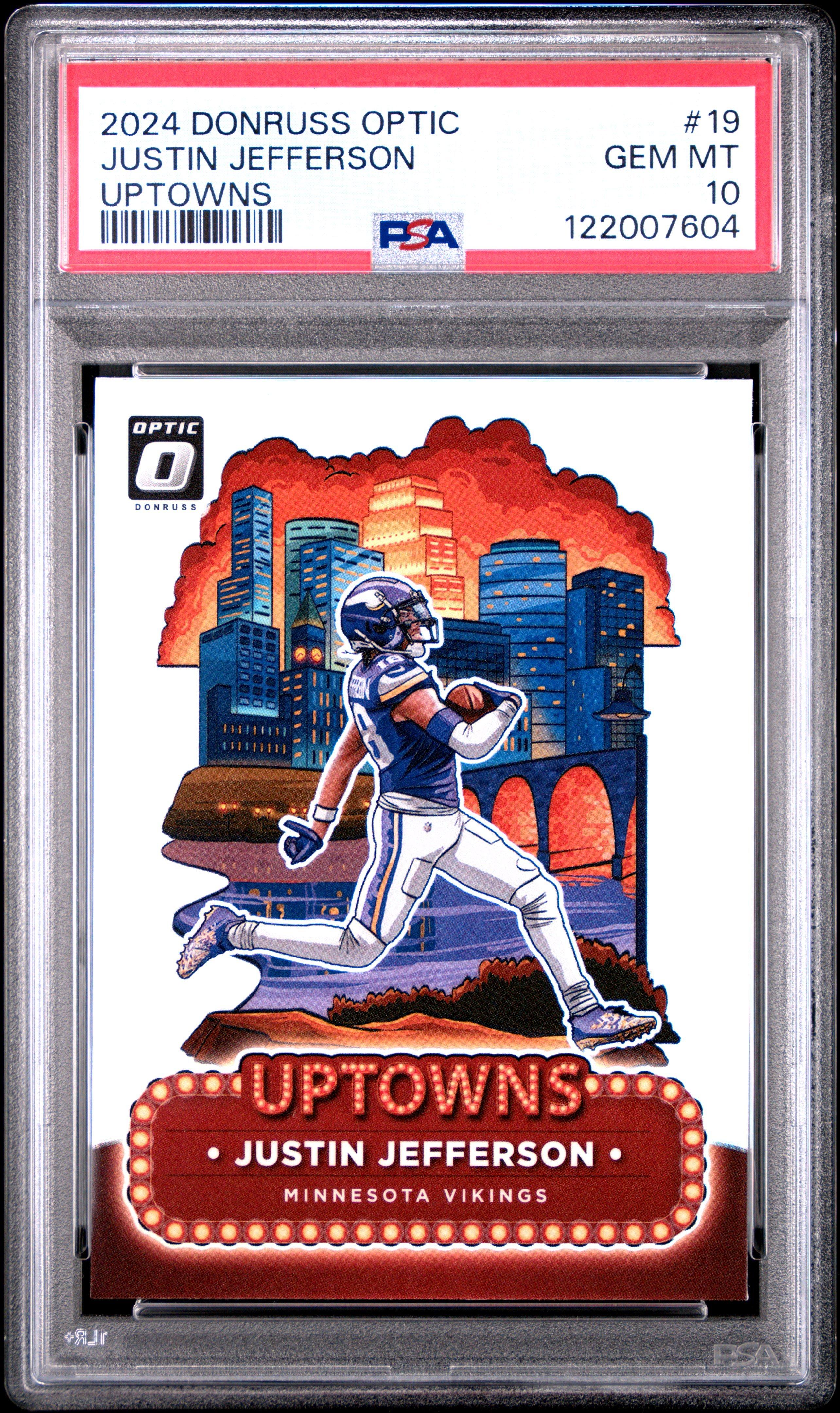 justin jefferson graded card Justin Jefferson 2020 Leaf Rookie Silver Rookie Card #RS-45 (Gem Mint 10)