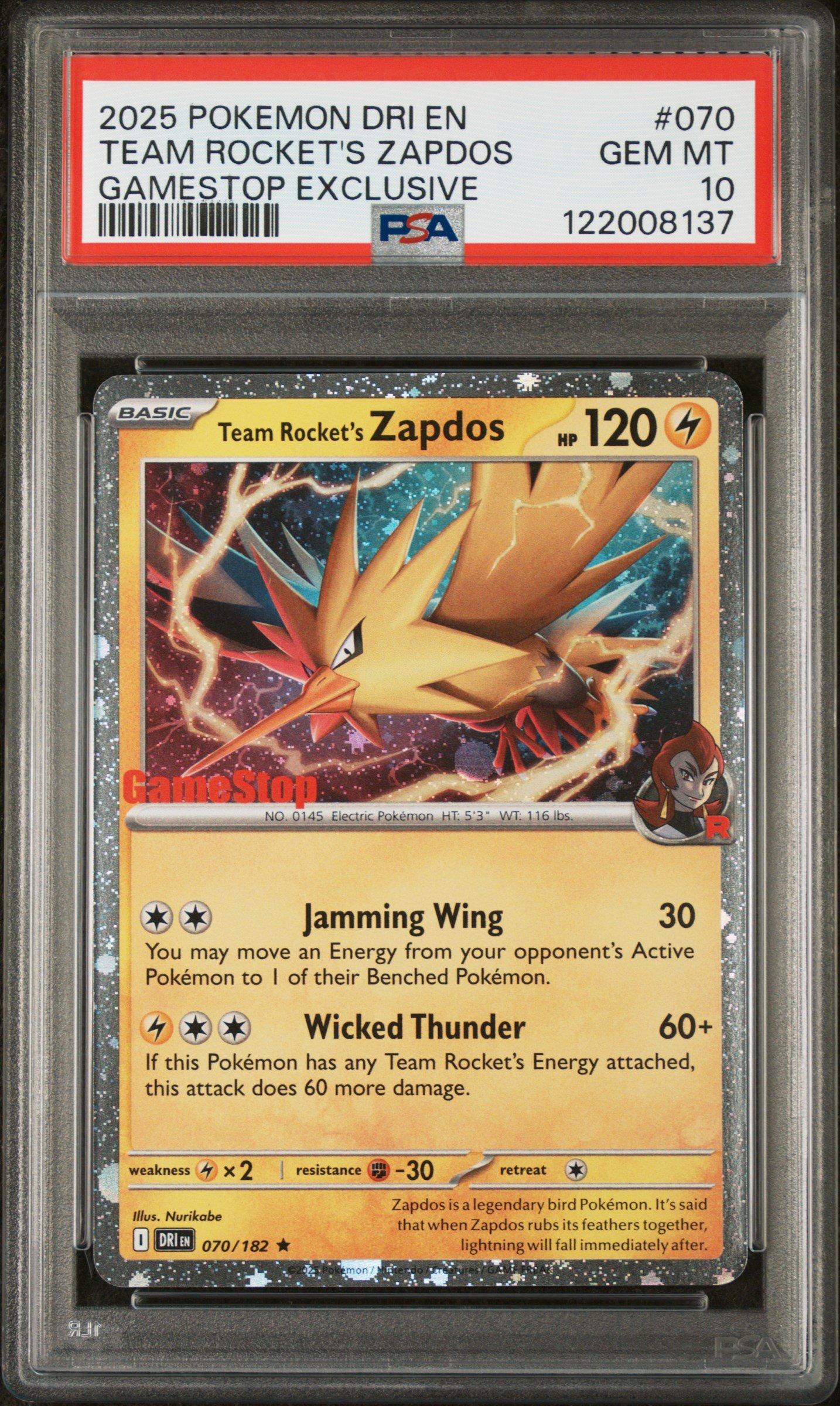 2025 Pokemon Dri En-destined Rivals 070 Team Rocket's Zapdos