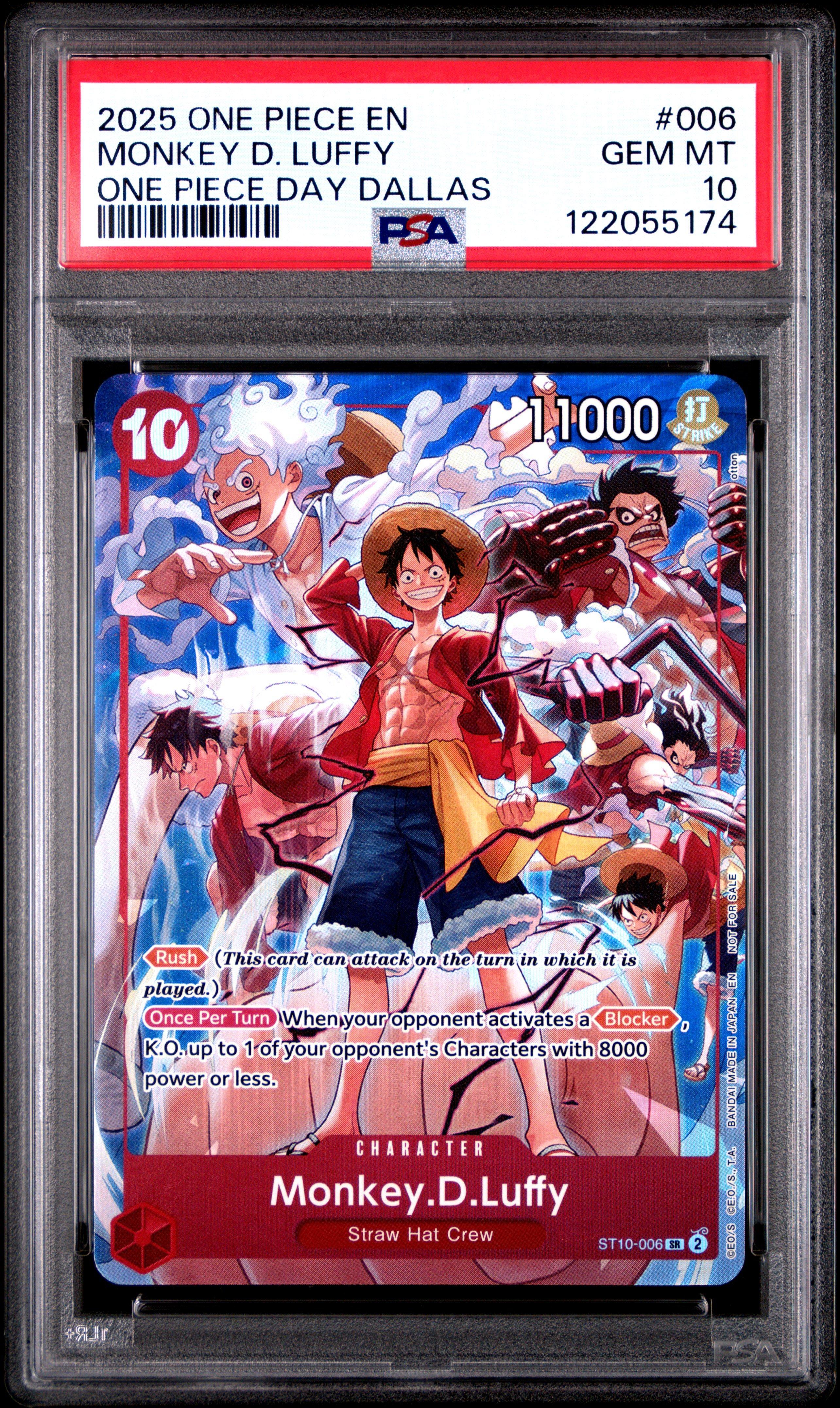 2025 One Piece Promos 006 Monkey D. Luffy One Piece Day Dallas PSA