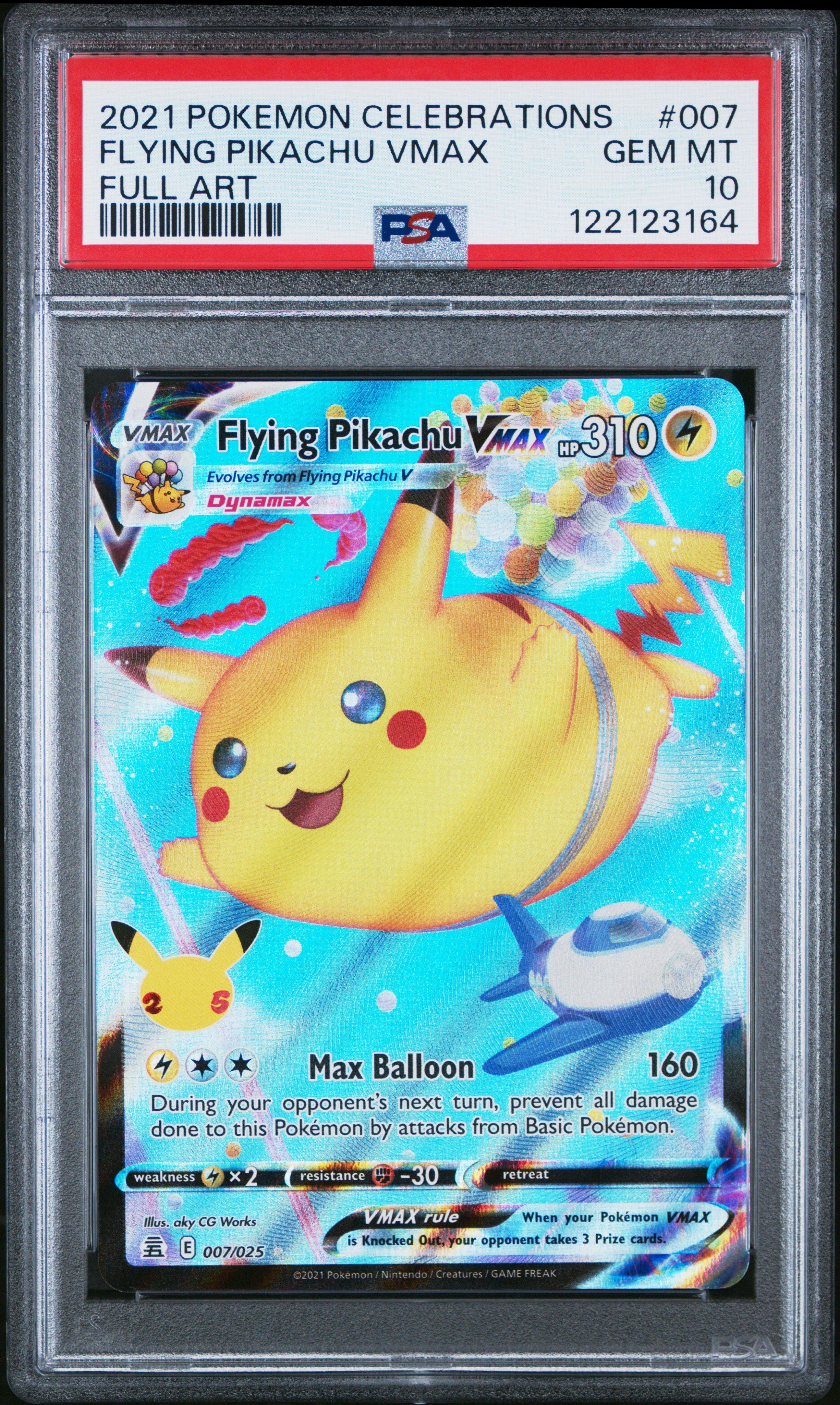 2021 Pokemon Celebrations 007 Full Art/flying Pikachu Vmax PSA 10