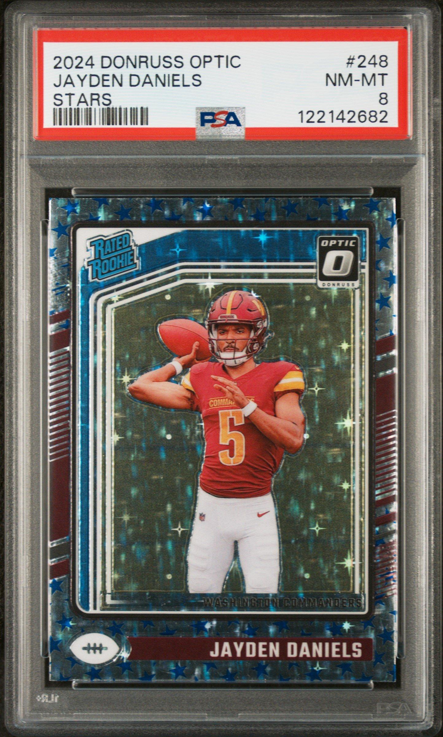 2024 Panini Donruss Optic 248 Jayden Daniels Stars PSA 8