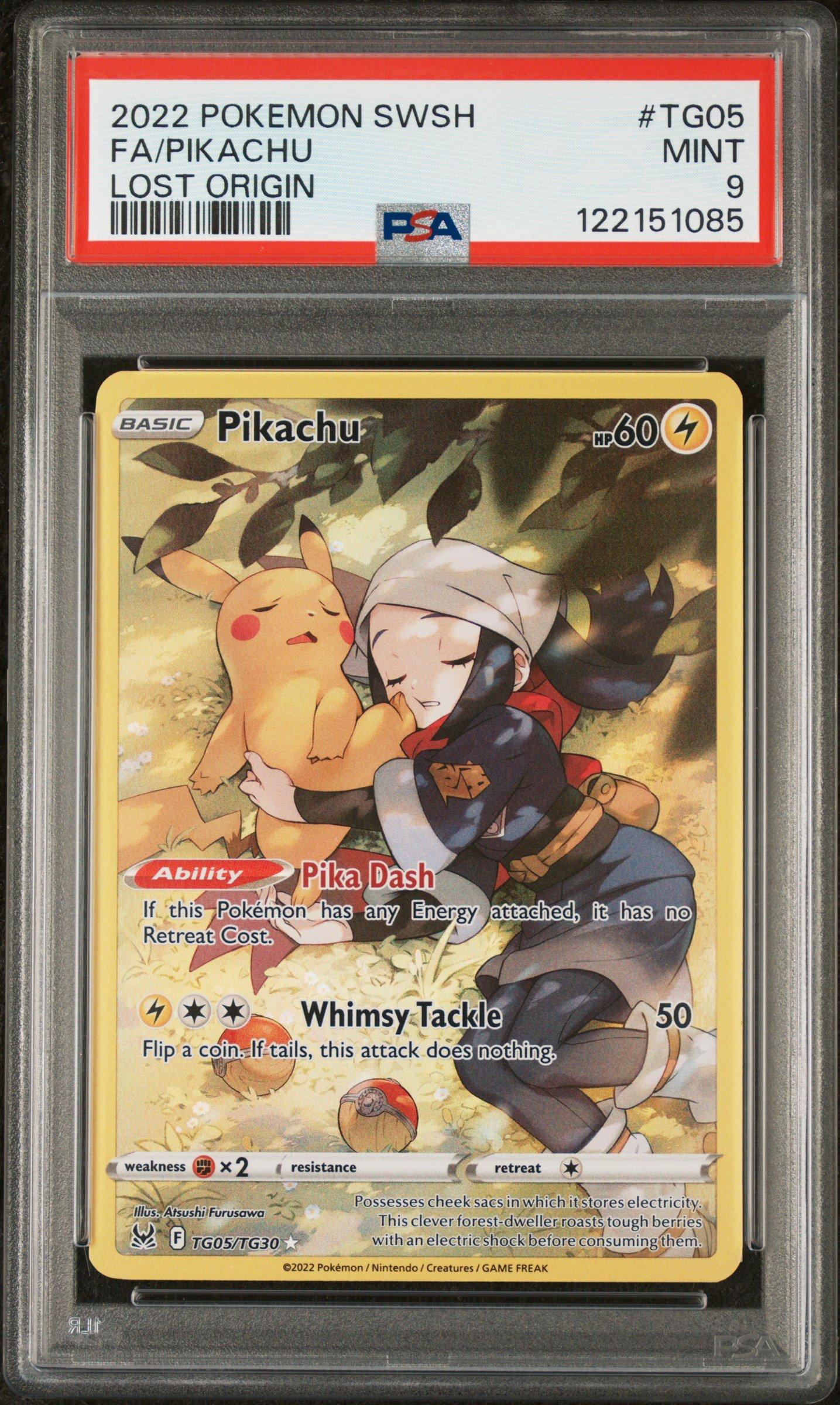 2022 Pokemon Sword & Shield Lost Origin Tg05 Full Art/pikachu PSA