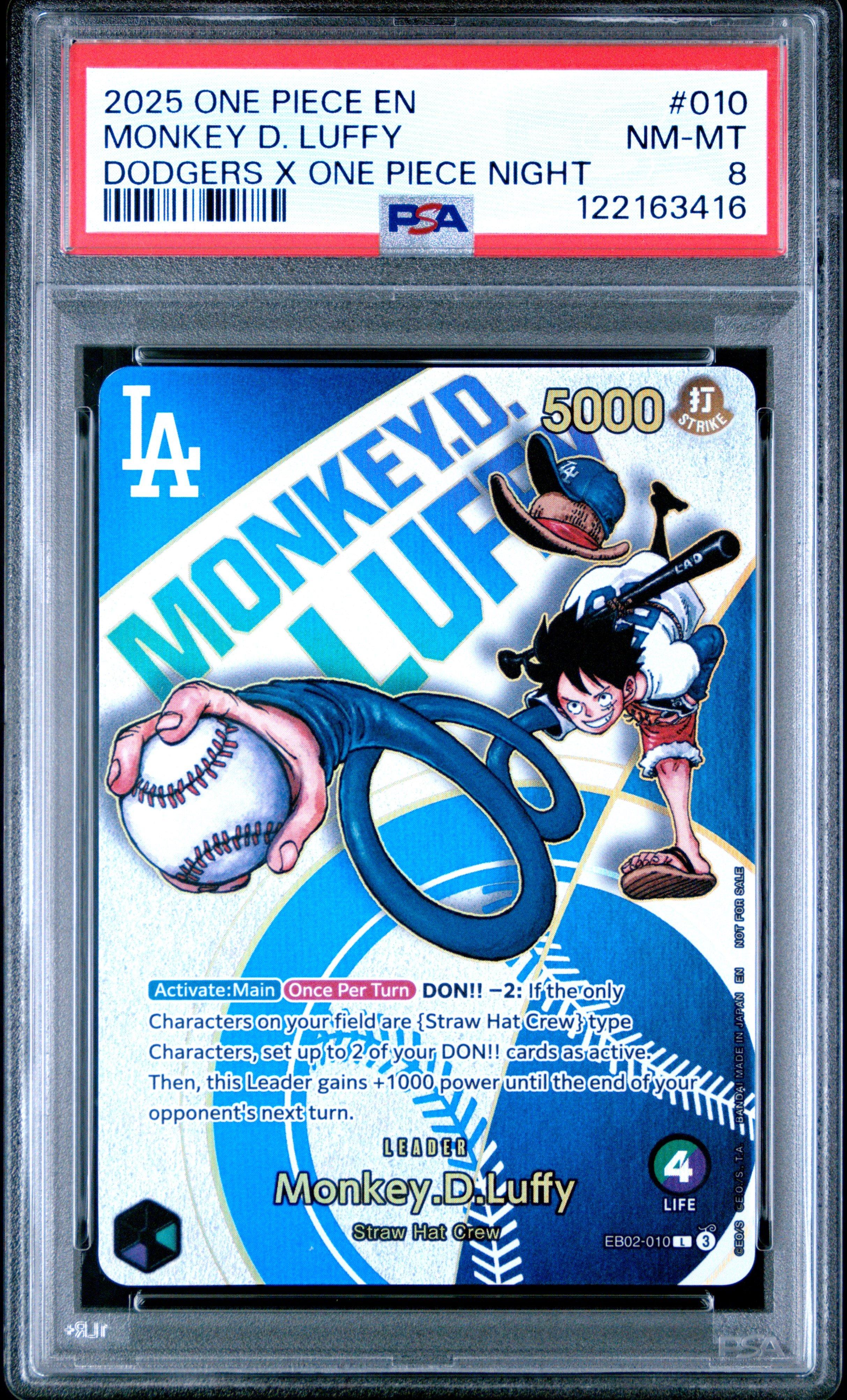 2025 One Piece Promos 010 Monkey D. Luffy Dodgers X One Piece