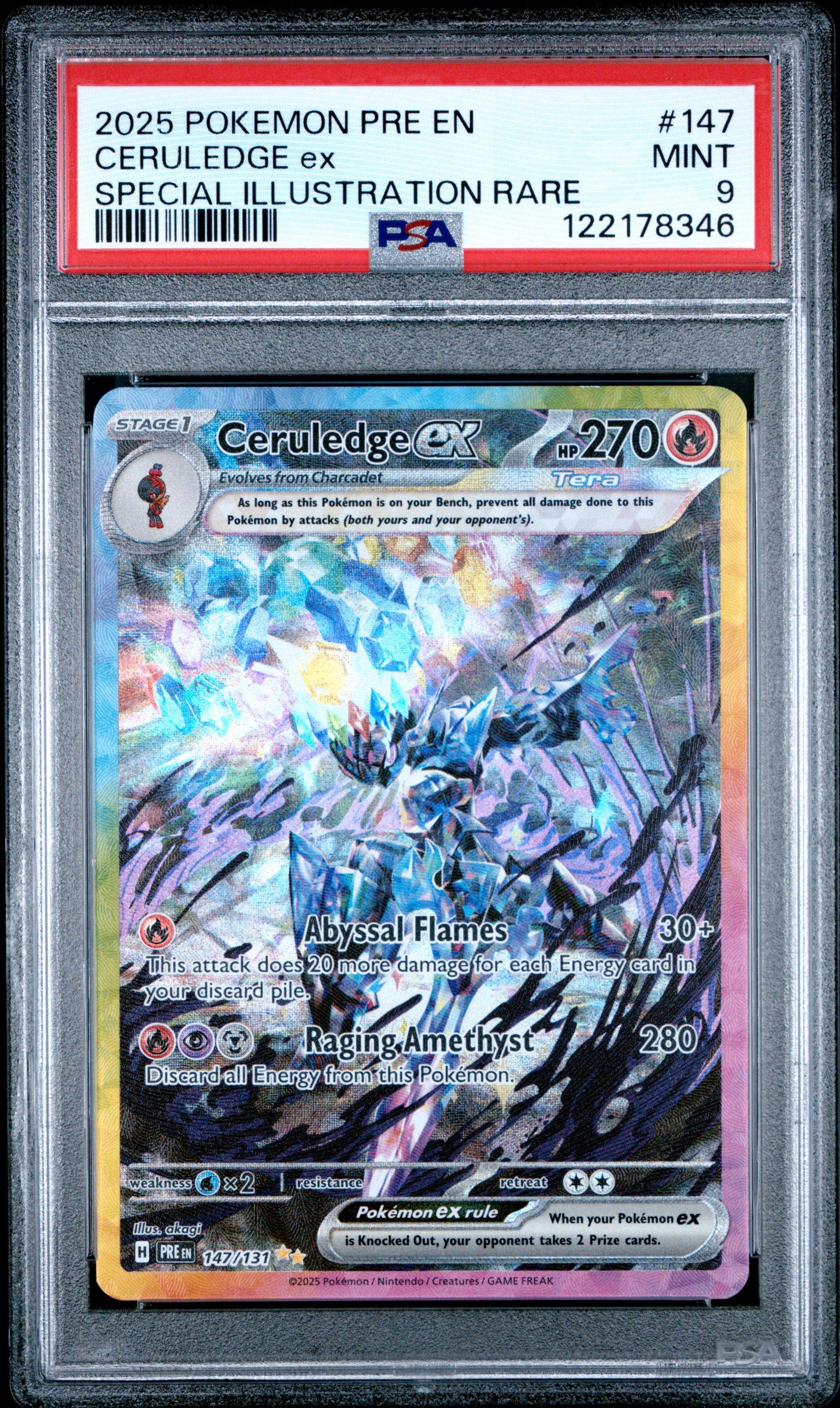 2025 Pokemon Pre En-prismatic Evolutions 147 Ceruledge Ex Special