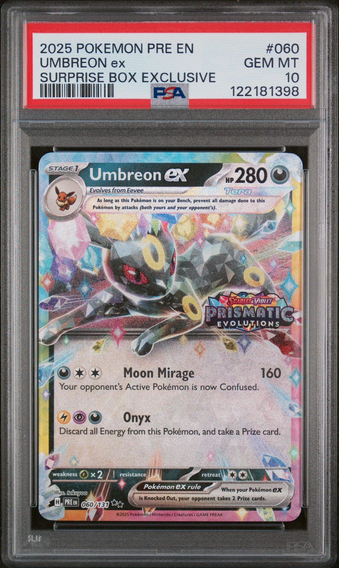 2025 Pokemon Pre En-prismatic Evolutions 060 Umbreon Ex Surprise