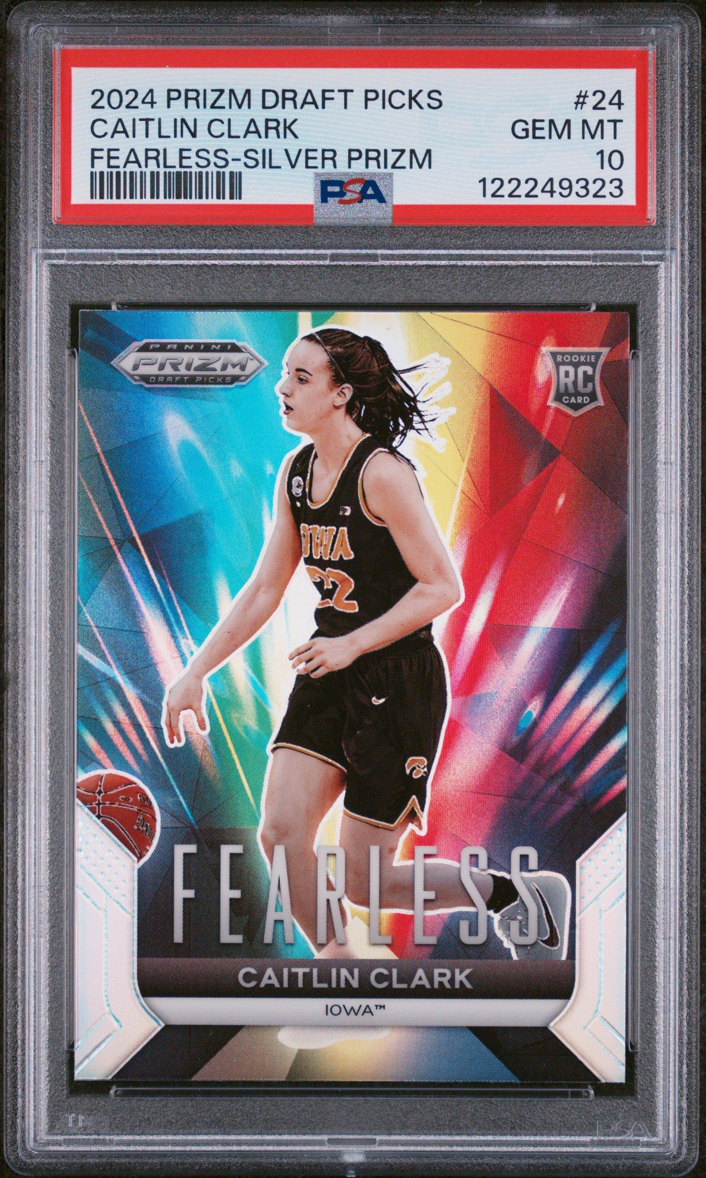 2024 Panini Prizm Draft Picks Fearless 24 Caitlin Clark Silver Prizm PSA 10