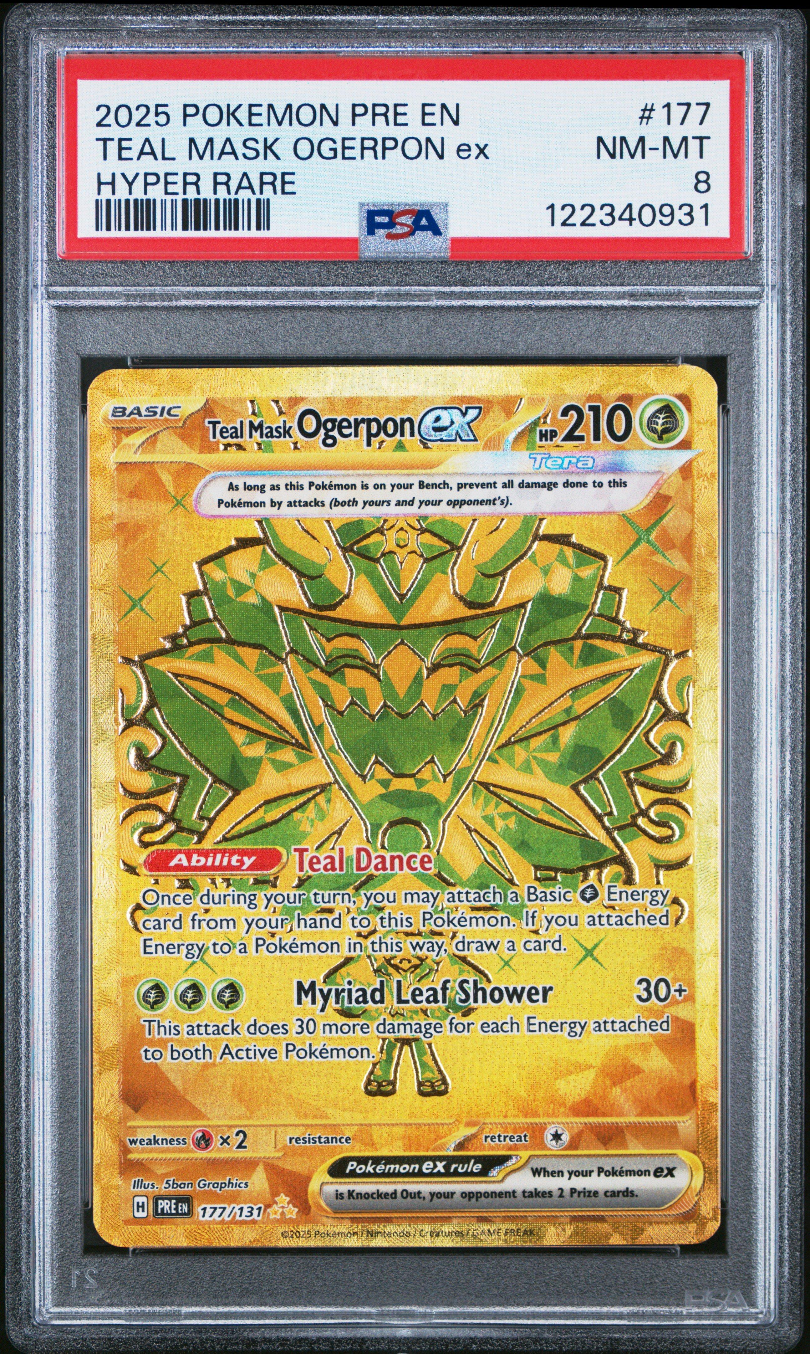 2025 Pokemon Pre En-prismatic Evolutions 177 Teal Mask Ogerpon Ex