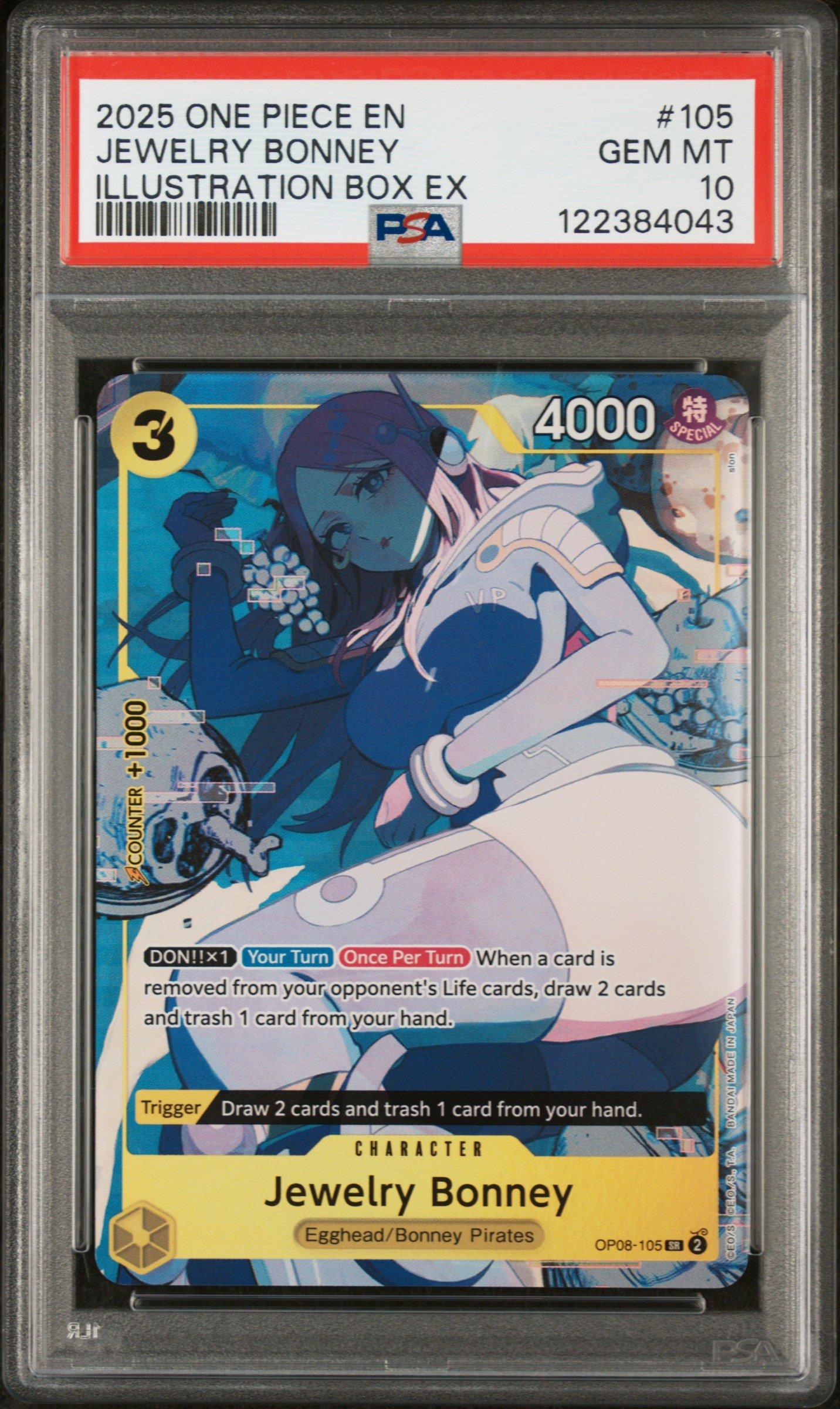 2025 One Piece Promos 105 Jewelry Bonney Illustration Box Ex PSA