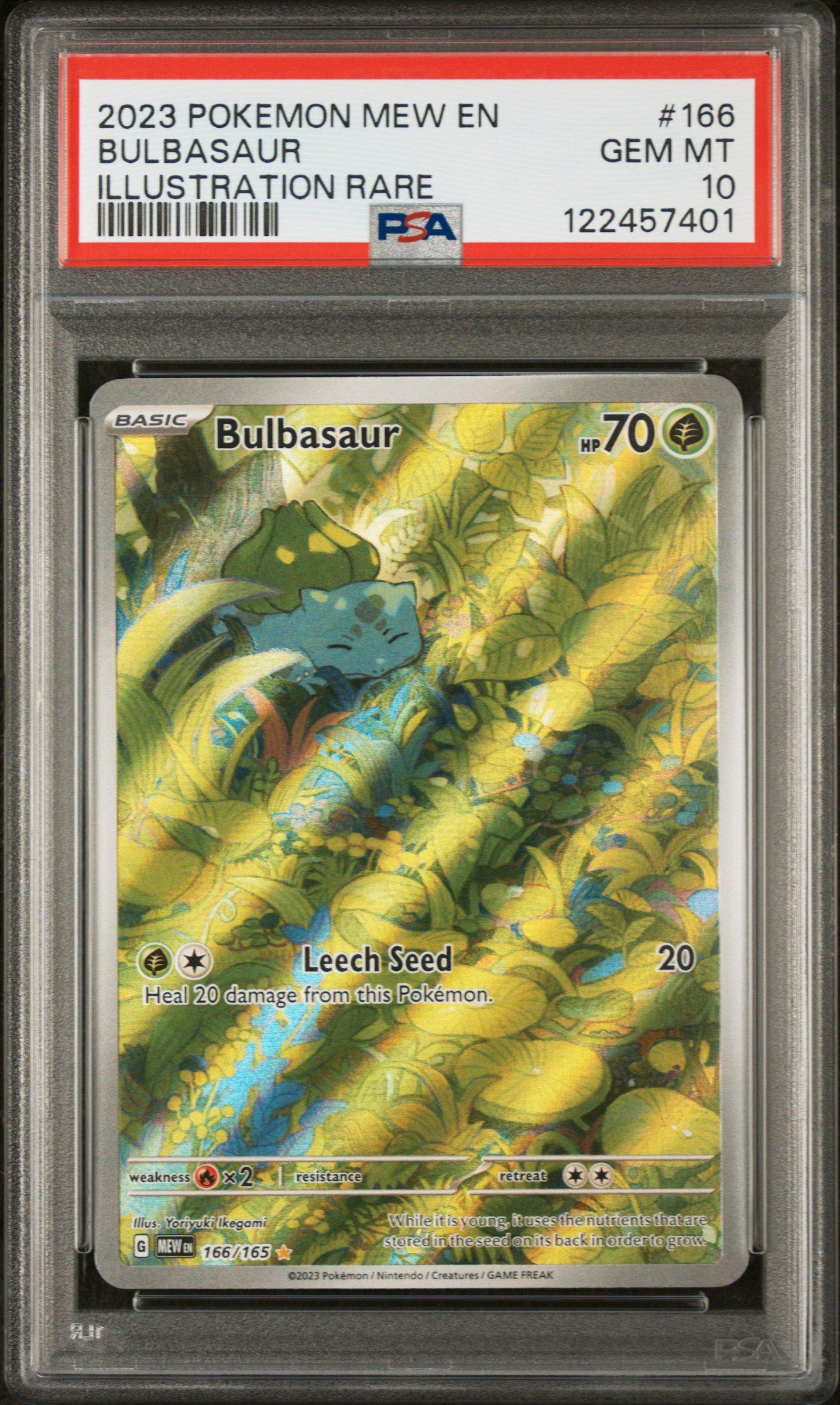2023 Pokemon Mew En-151 166 Bulbasaur Illustration Rare PSA 10