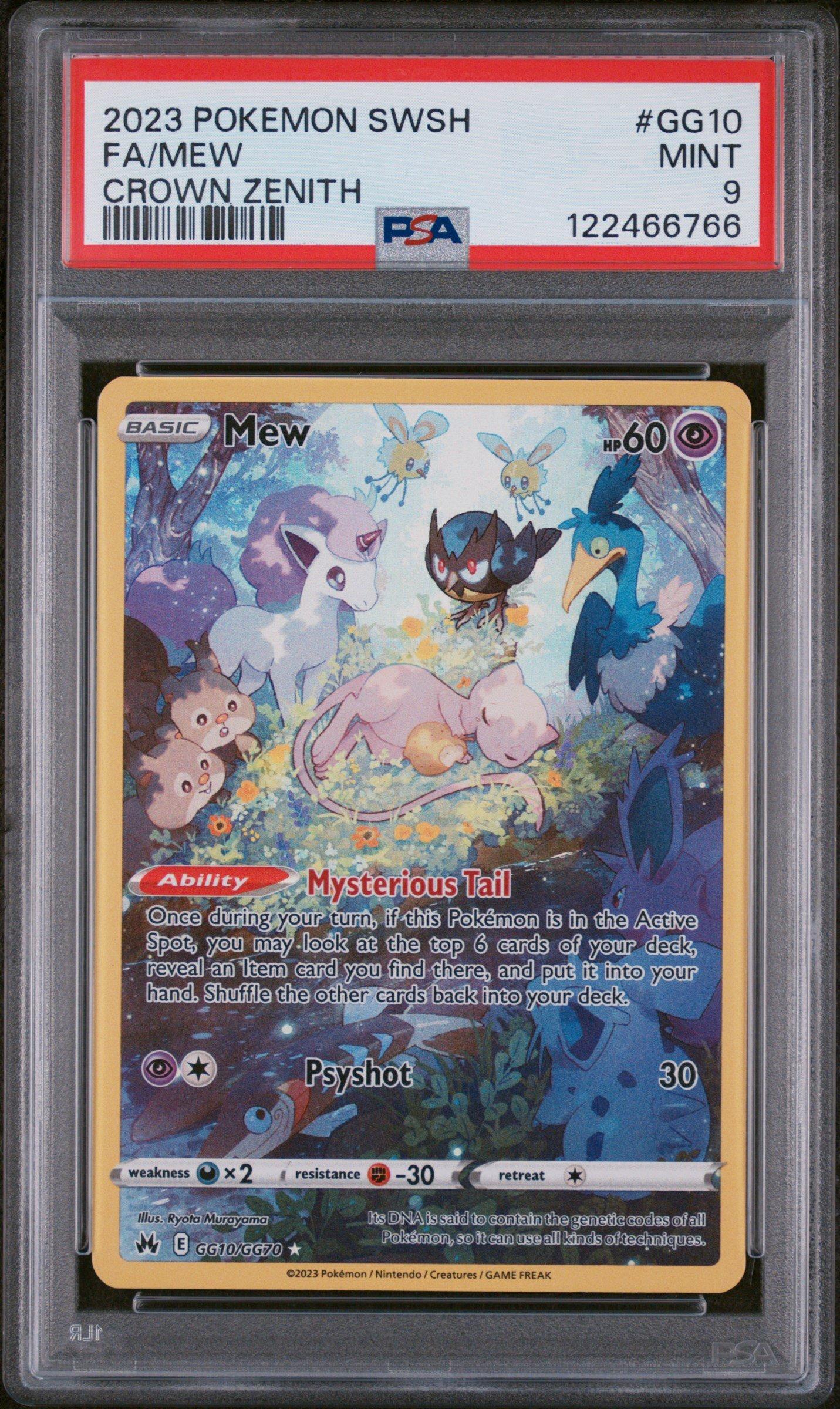 2023 Pokemon Sword And Shield Crown Zenith Gg10 Full Art/mew PSA 9