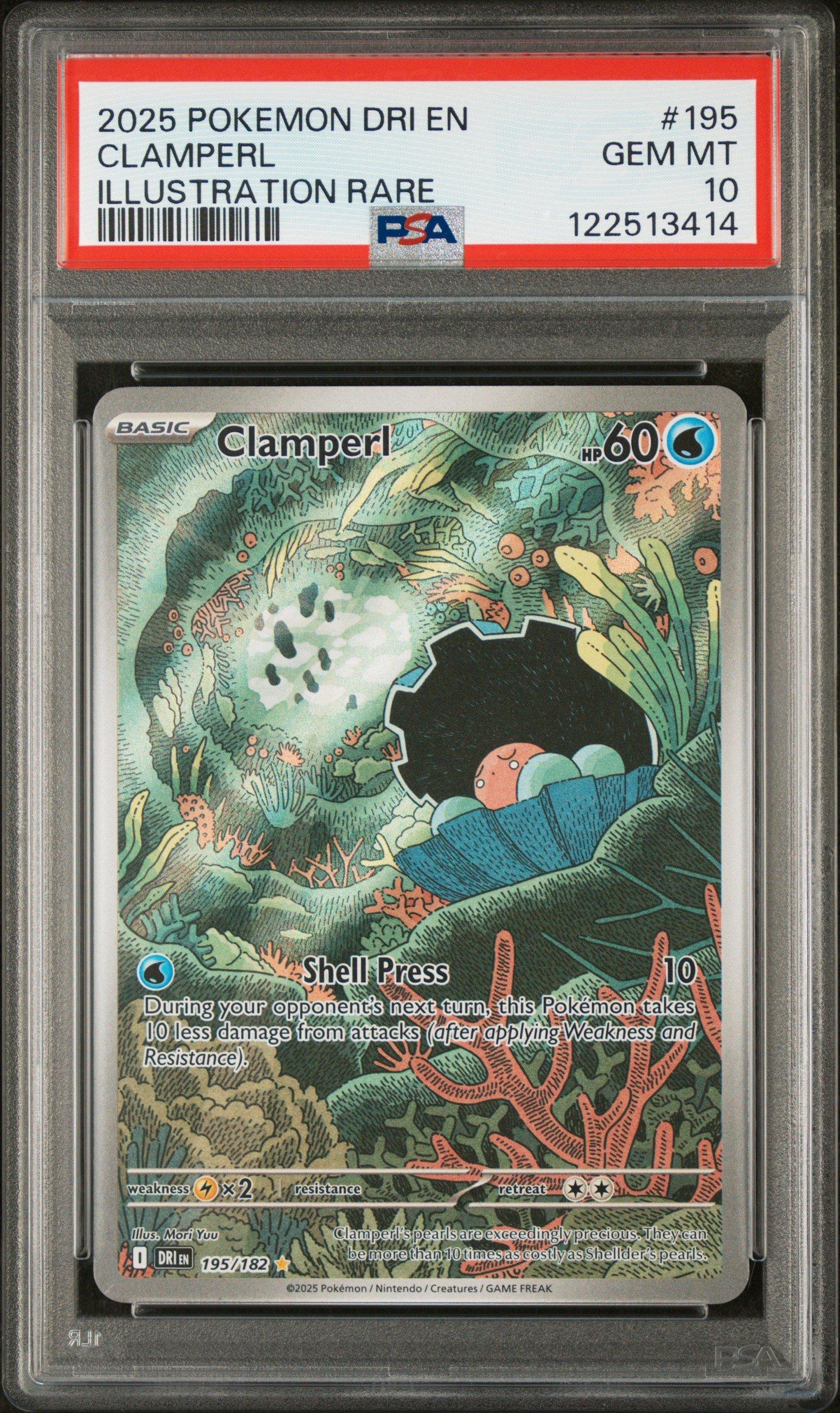 2025 Pokemon Dri En-destined Rivals 195 Clamperl Illustration Rare PSA 10  Graded Card | GameStop
