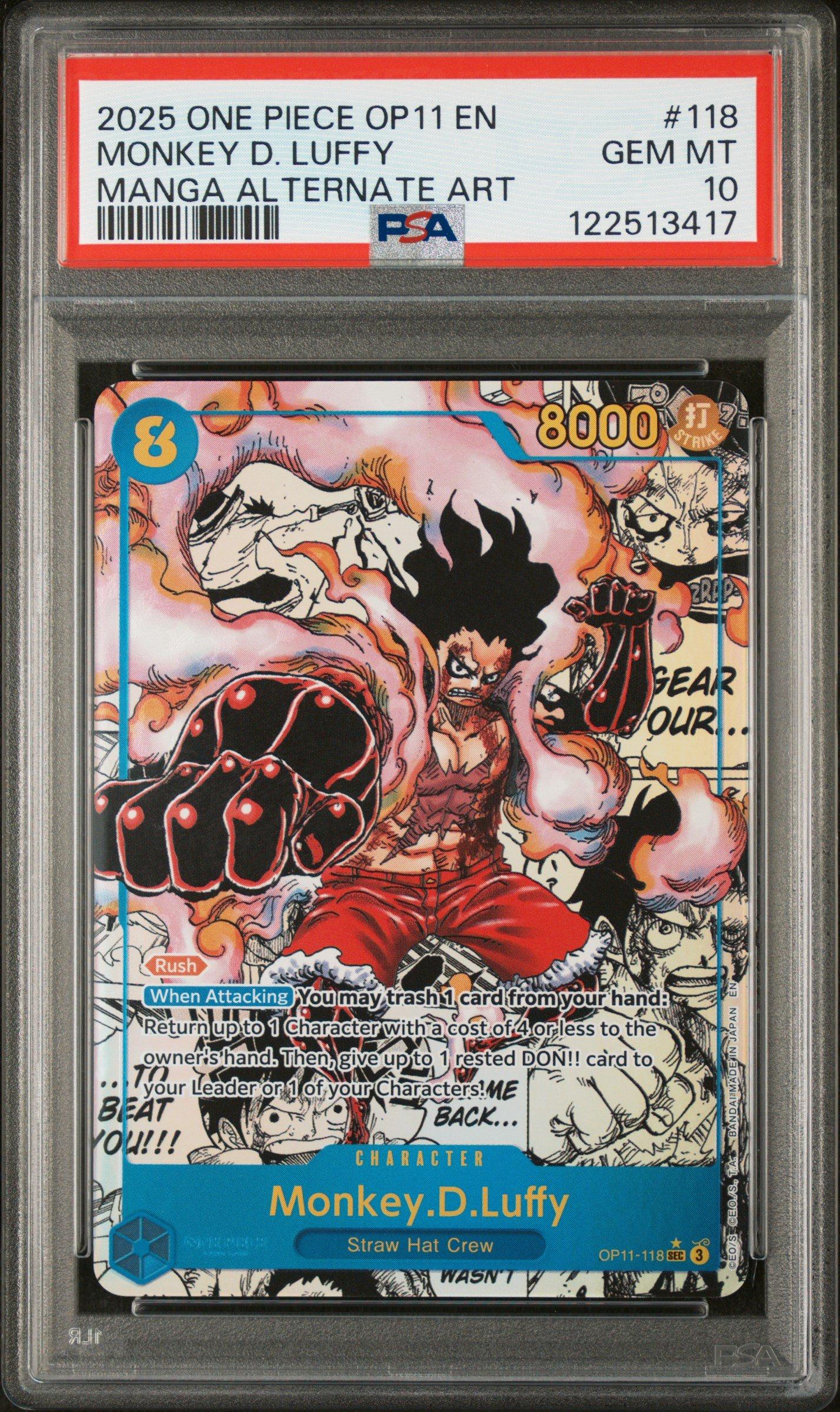 2025 One Piece Op11-a Fist Of Divine Speed 118 Monkey D. Luffy