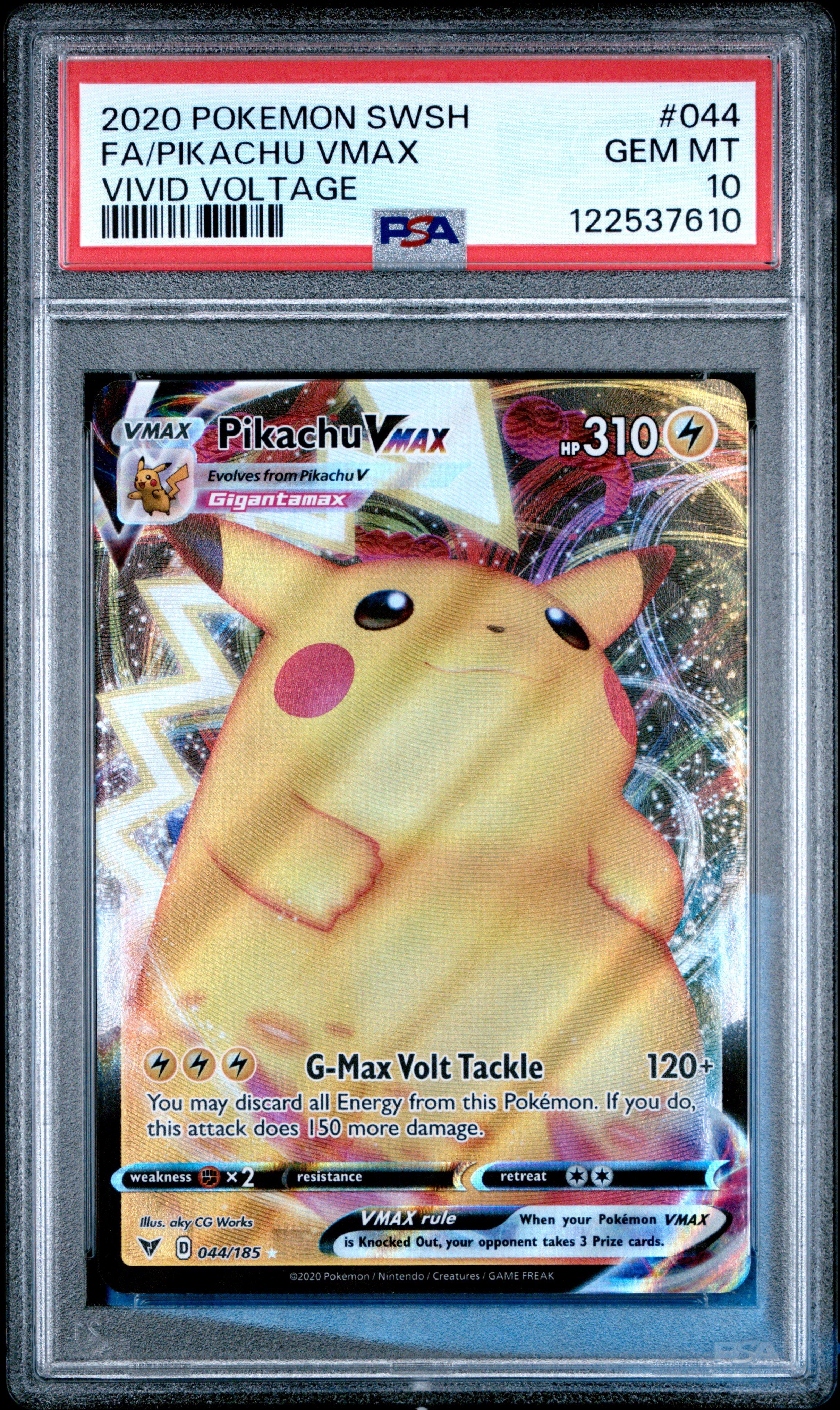 2020 Pokemon Sword & Shield Vivid Voltage 044 Full Art/pikachu Vmax PSA