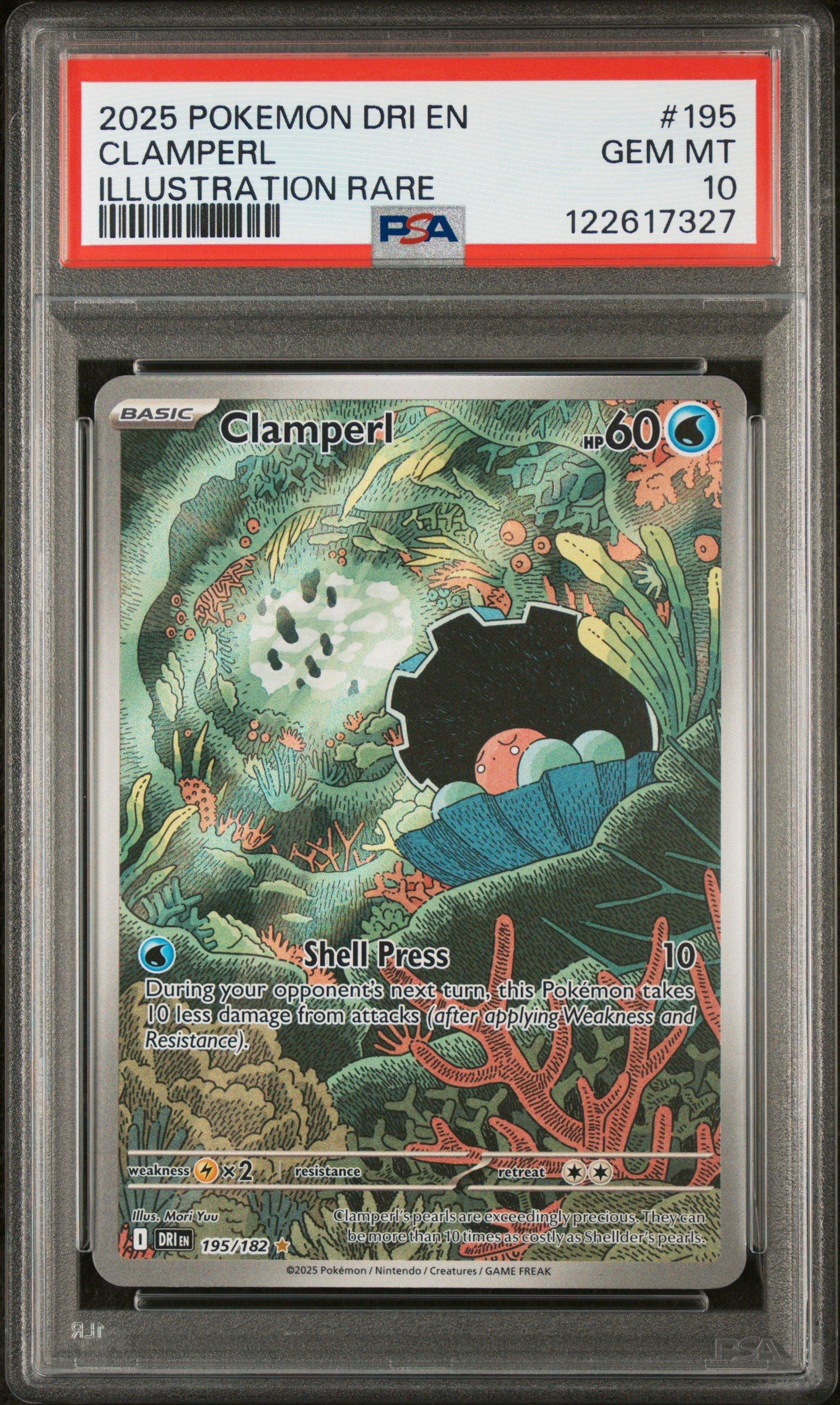 2025 Pokemon Dri En-destined Rivals 195 Clamperl Illustration Rare