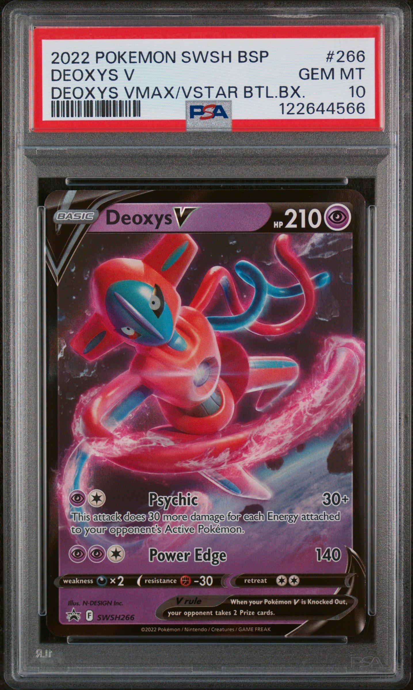 2022 Pokemon Swsh Black Star Promo 266 Deoxys V Deoxys Vmax & Vstar Battle Box PSA