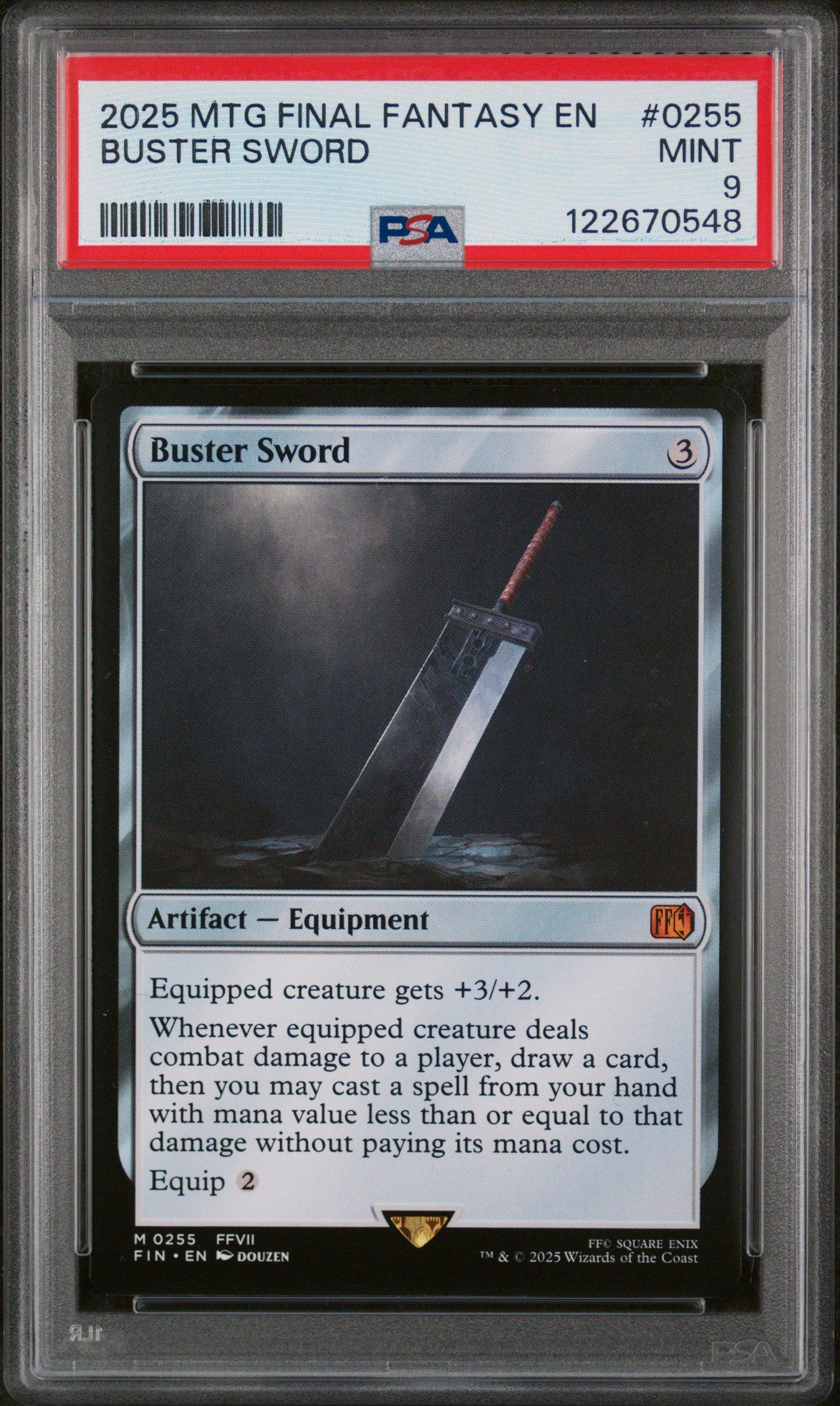 2025 Magic The Gathering Final Fantasy 0255 Buster Sword PSA 9