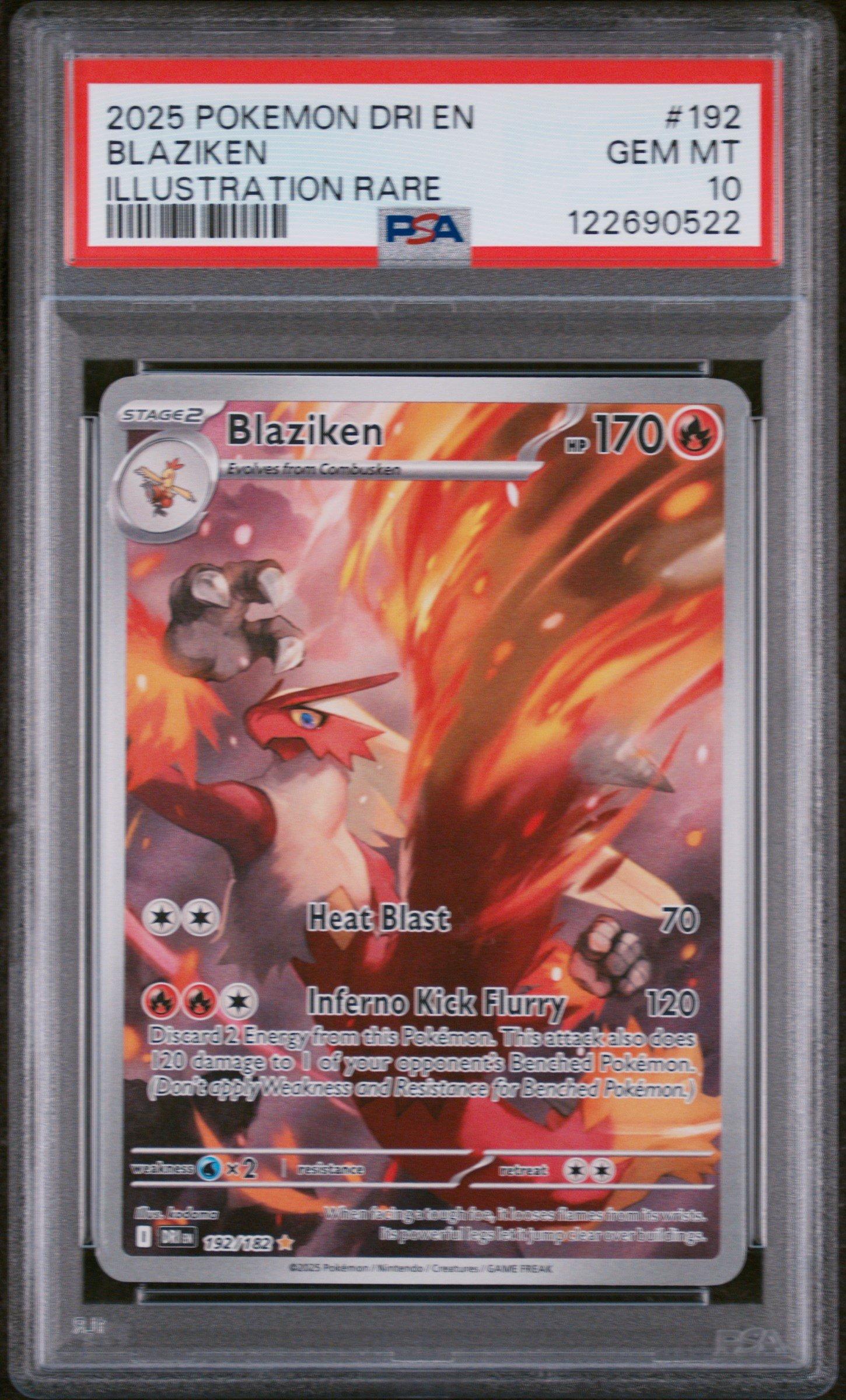 2025 Pokemon Dri En-destined Rivals 192 Blaziken Illustration Rare
