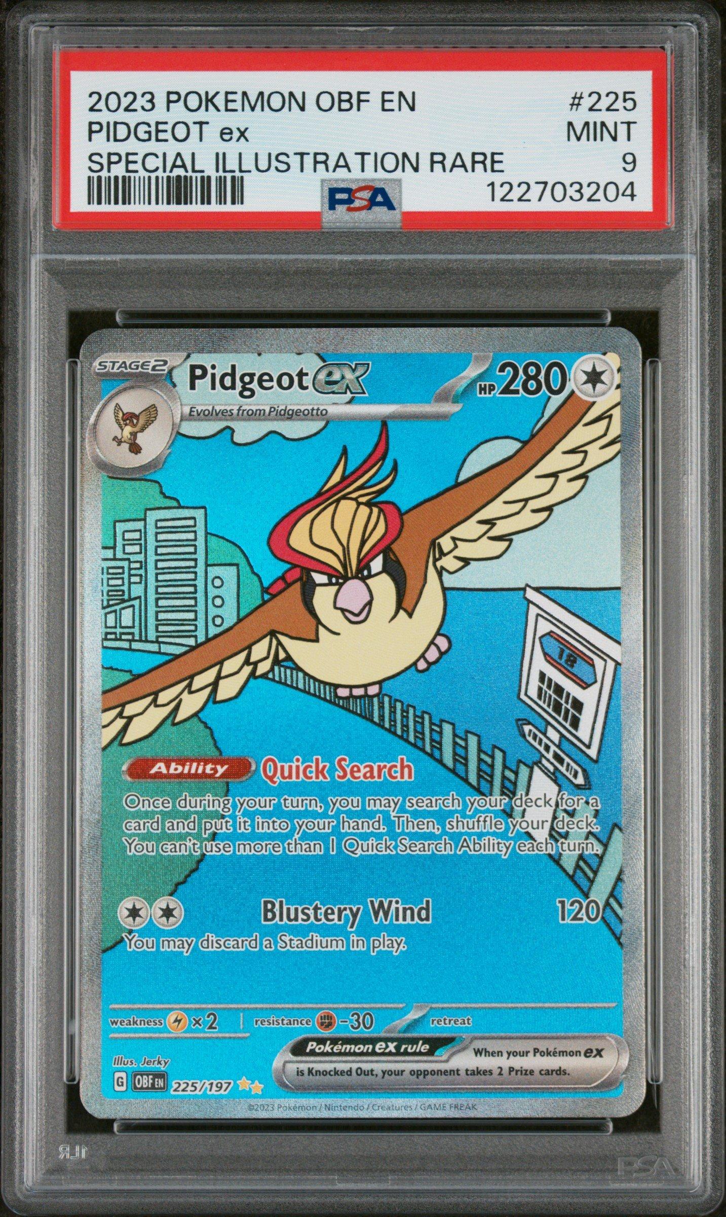 pidgeot ex pokemon card - 217/197 - Obsidian Flames - Ultra Rare Colorless Blustery Wind (120) You may discard a Stadium card in play. 2023 Pokemon Obf En-obsidian Flames