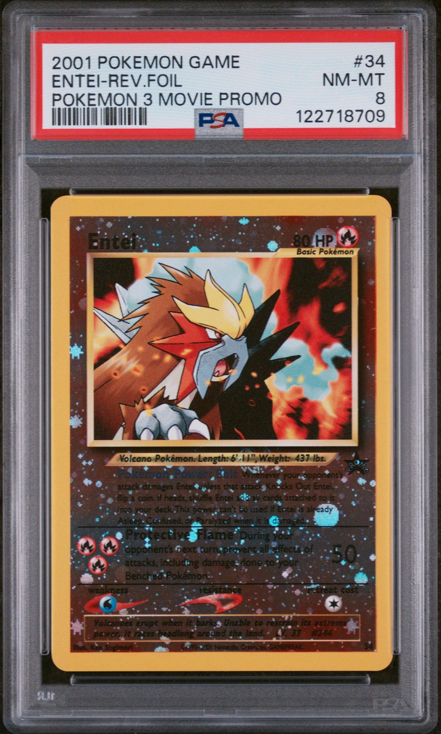 2001 Pokemon Game Movie 34 Entei-reverse Foil Pokemon 3 Movie Promo PSA 8  Graded Card | GameStop