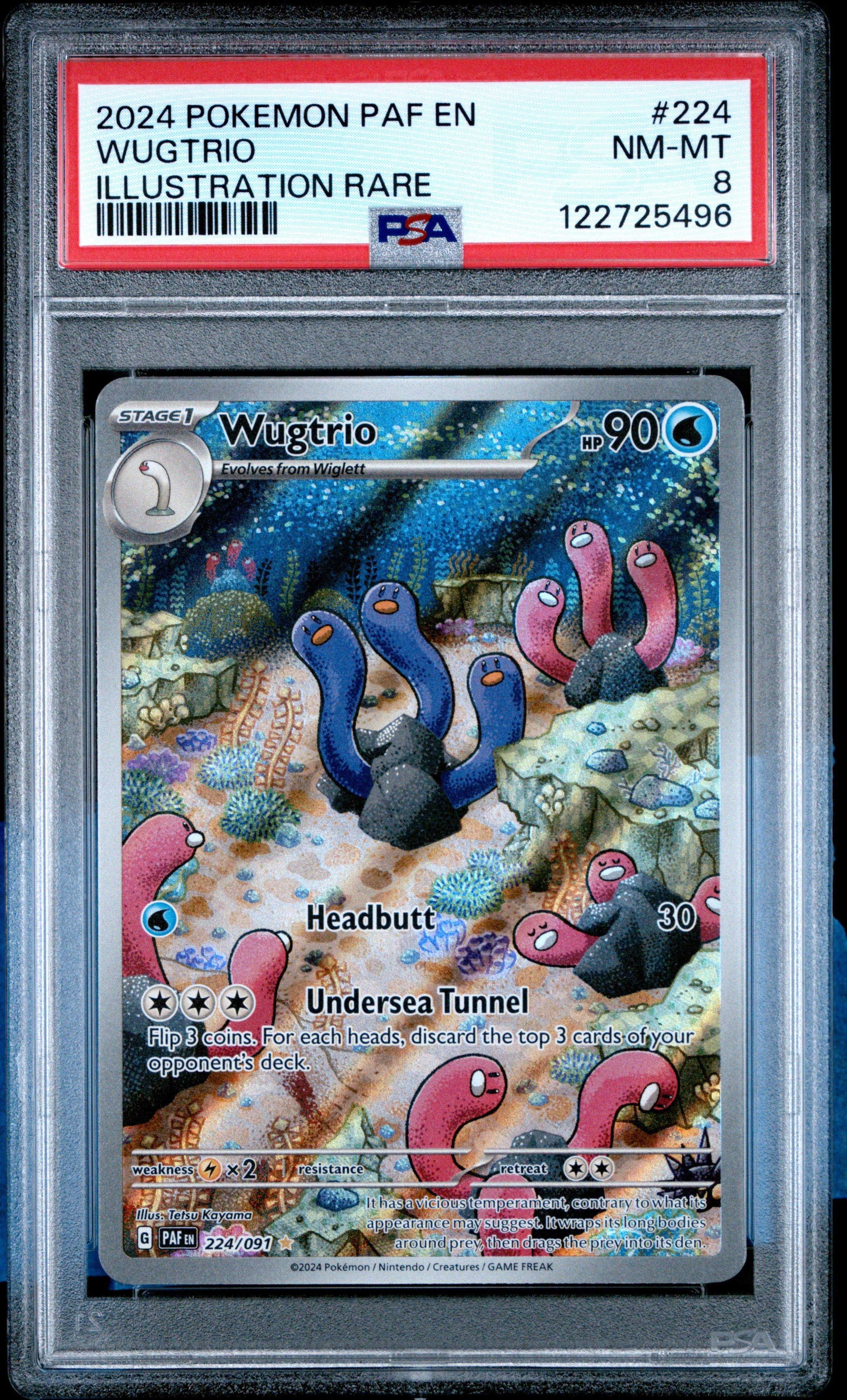 2024 Pokemon Paf En-paldean Fates 224 Wugtrio Illustration Rare PSA 8