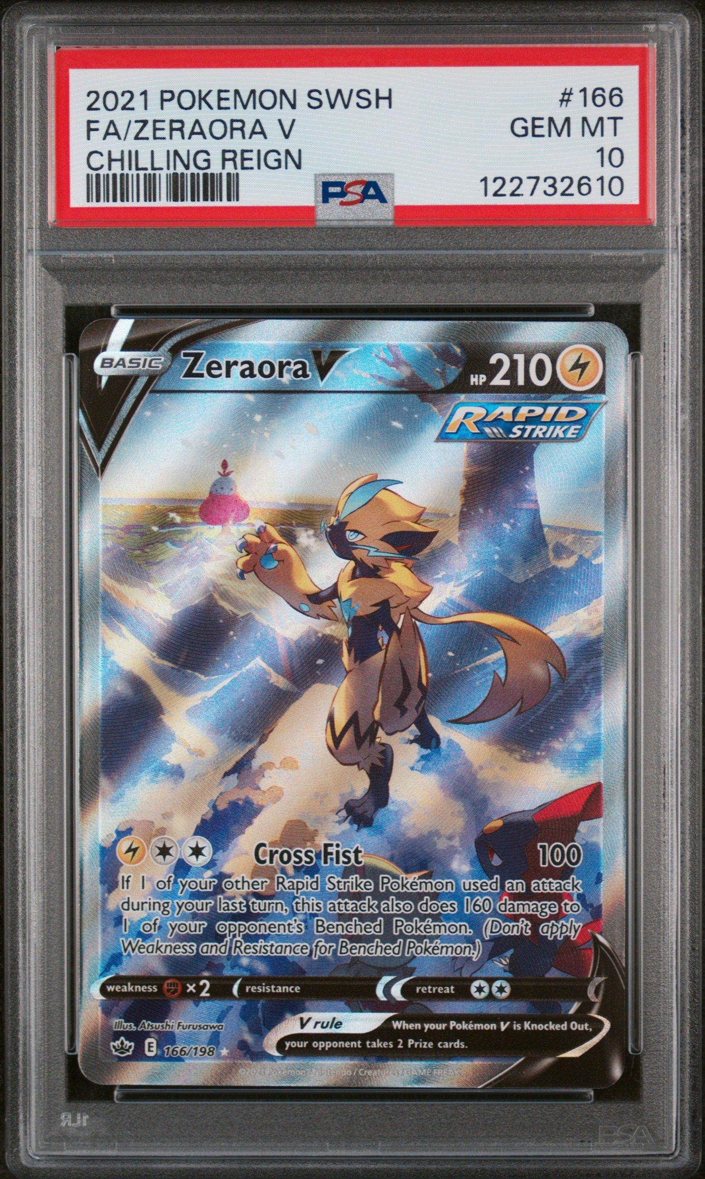 2021 Pokemon Sword & Shield Chilling Reign 166 Full Art/zeraora V