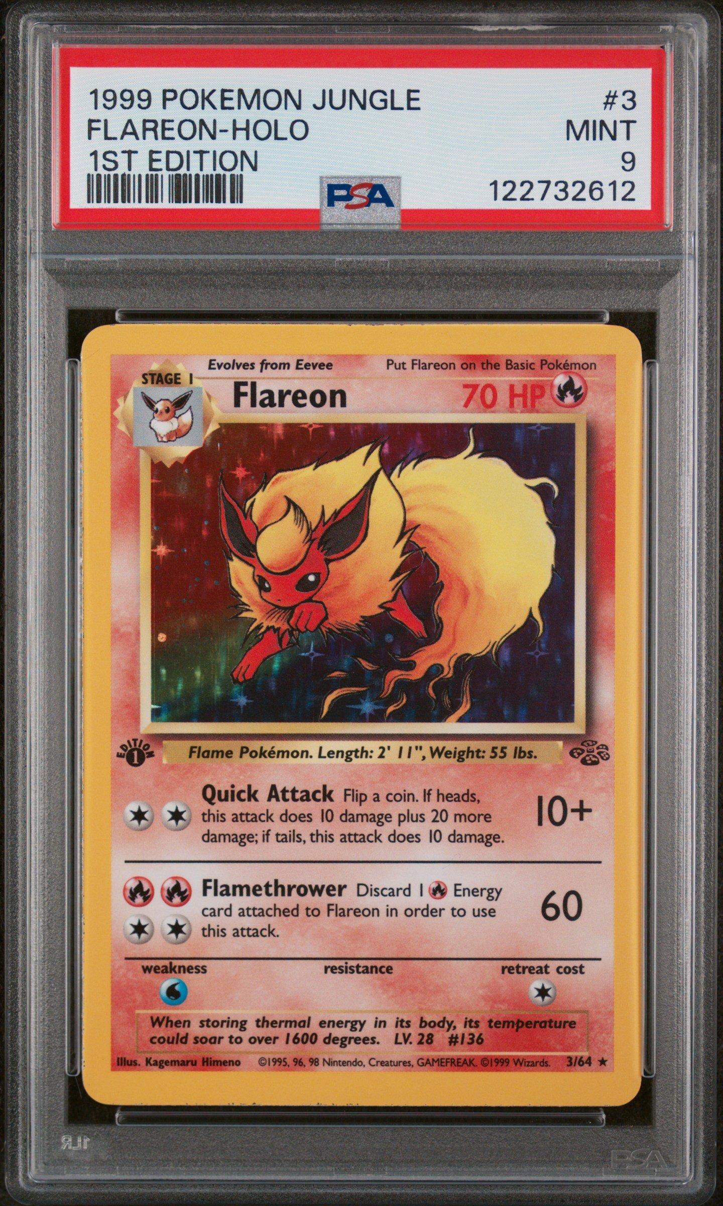 1999 Pokemon Jungle 3 Flareon-holo 1st Edition PSA