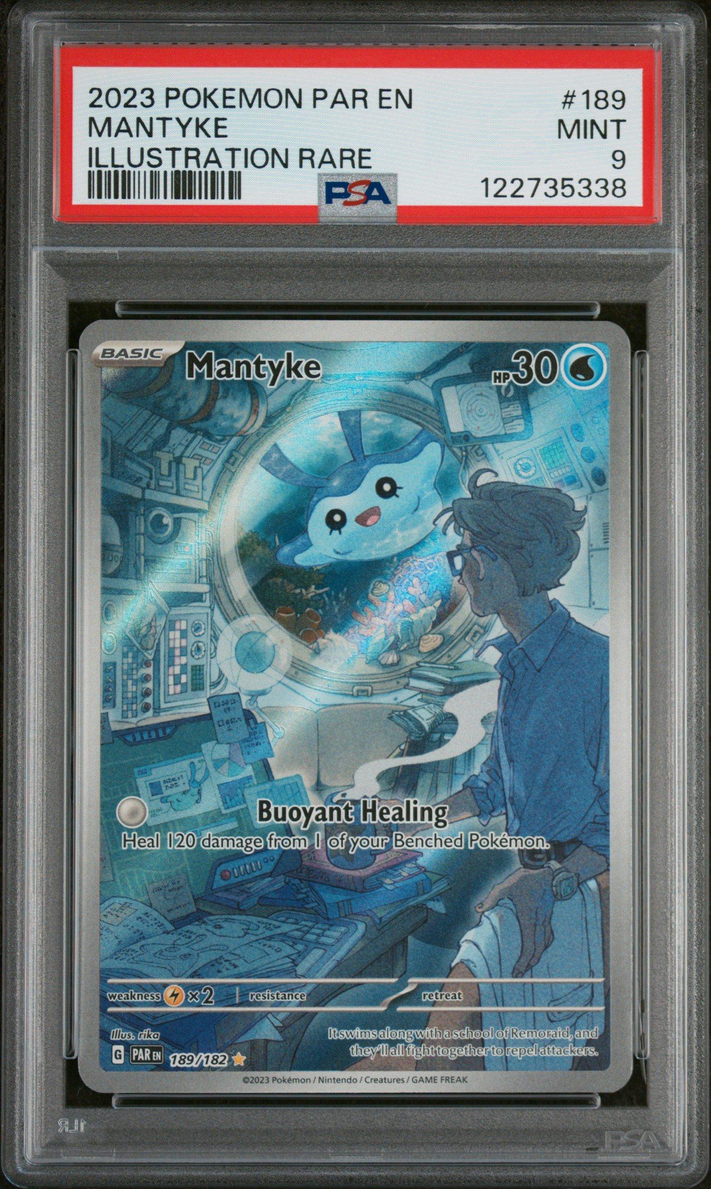 2023 Pokemon Par En-paradox Rift 189 Mantyke Illustration Rare PSA