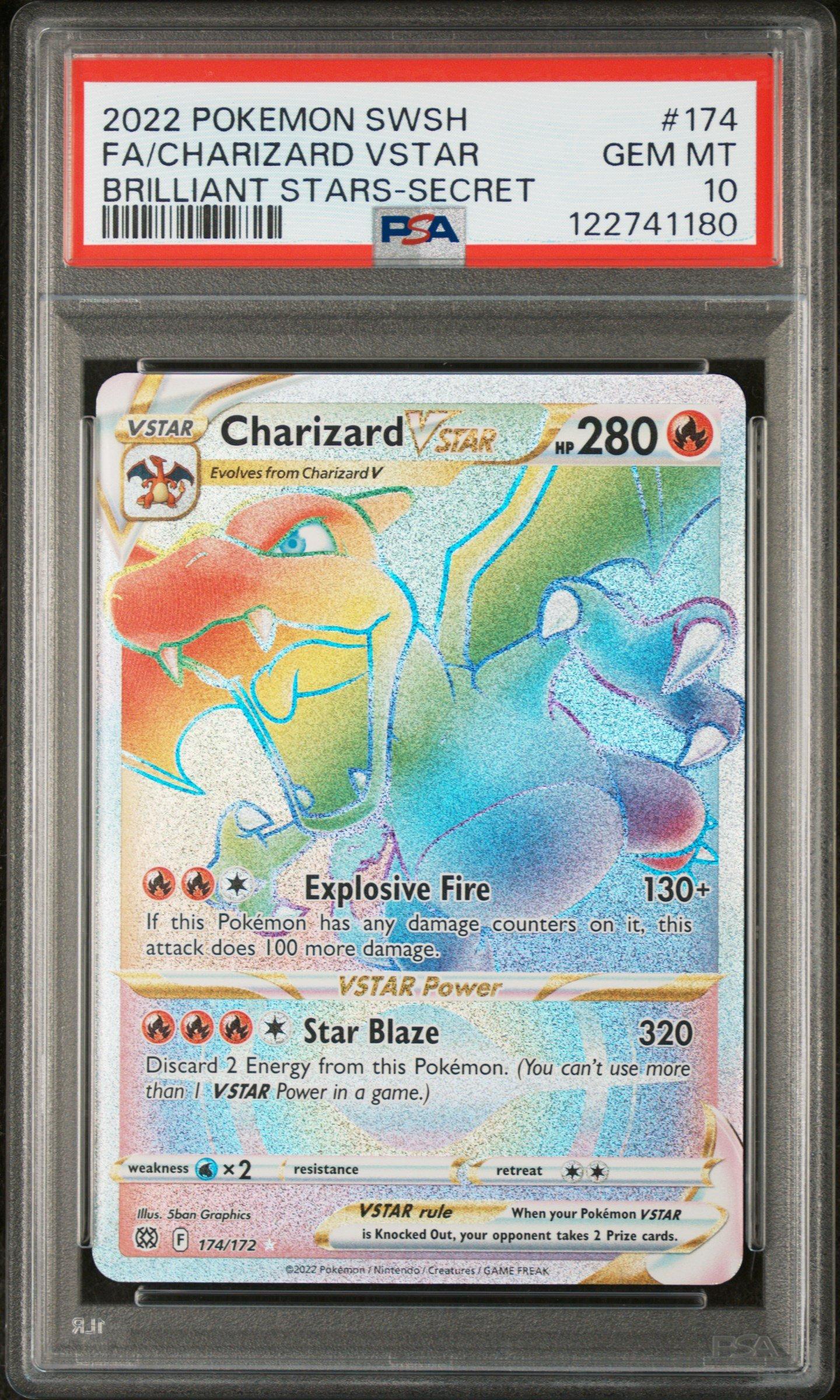 2022 Pokemon Sword & Shield Brilliant Stars 174 Full Art/charizard Vstar  Secret PSA 10 Graded Card | GameStop