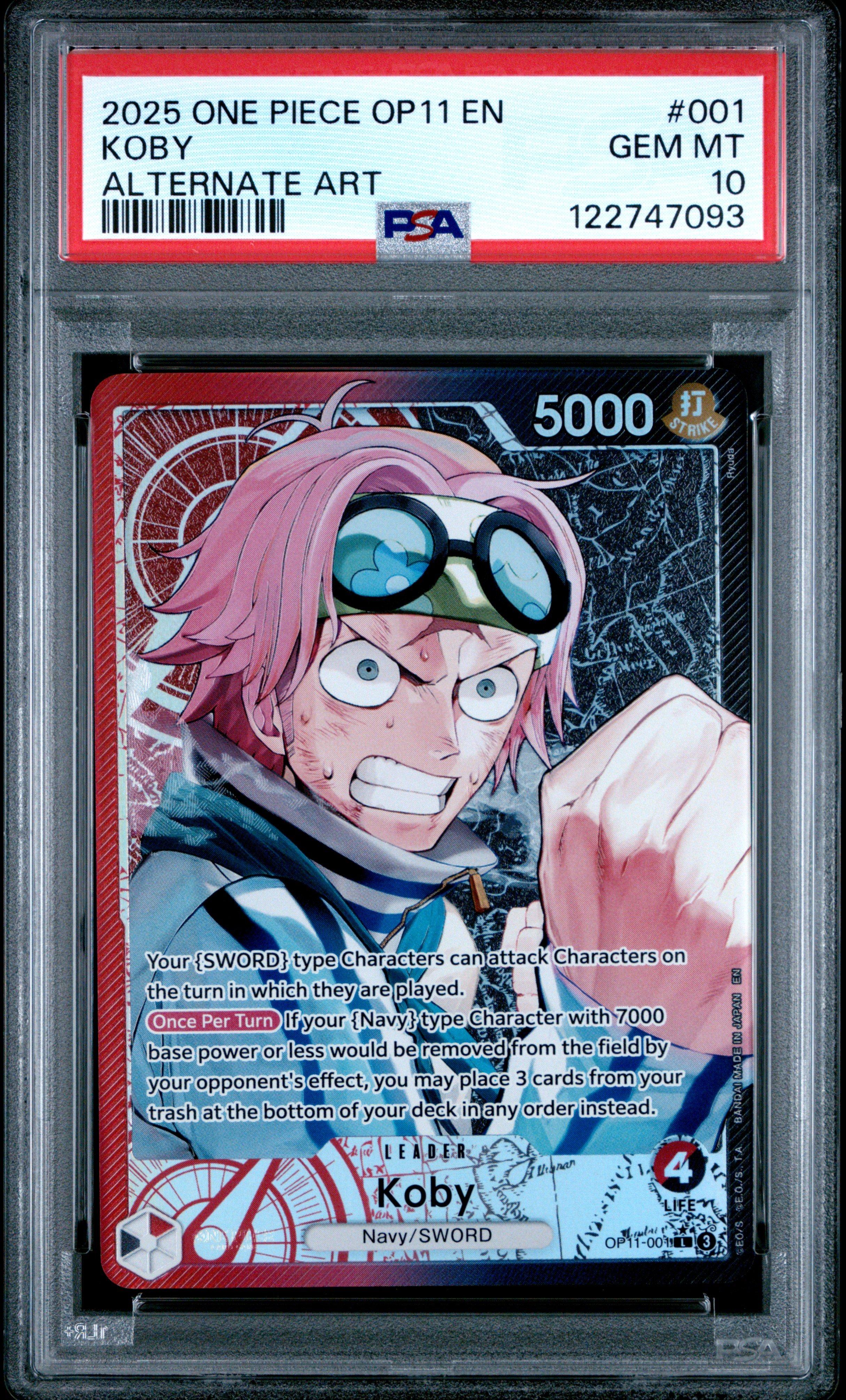 2025 One Piece Op11-a Fist Of Divine Speed 001 Koby Alternate Art